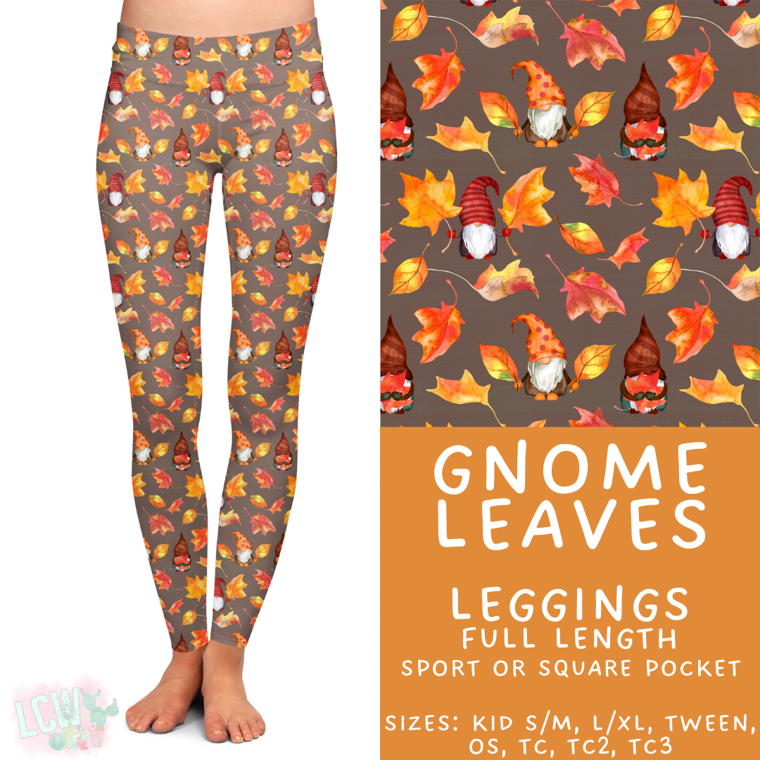 Batch #407 - Fall Fun 2 - Closes 9/4 - ETA mid/late October - Gnome Leaves Full Length Leggings