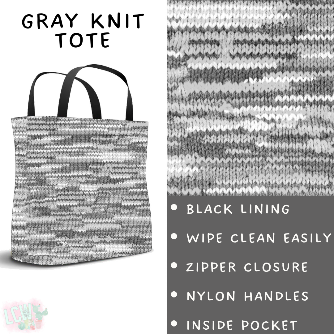 Batch #461 - October Request Run - Closes 12/9 - ETA late Jan - Gray Knit Tote