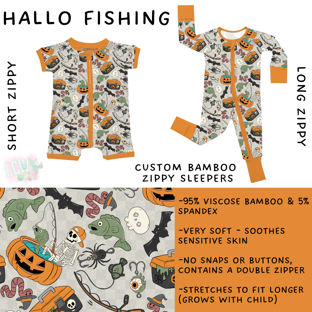 Batch #402 - Little Dreamers HalloFall - Closes 8/27 - ETA mid October - Hallo Fishing Short and Long Zippy Sleeper