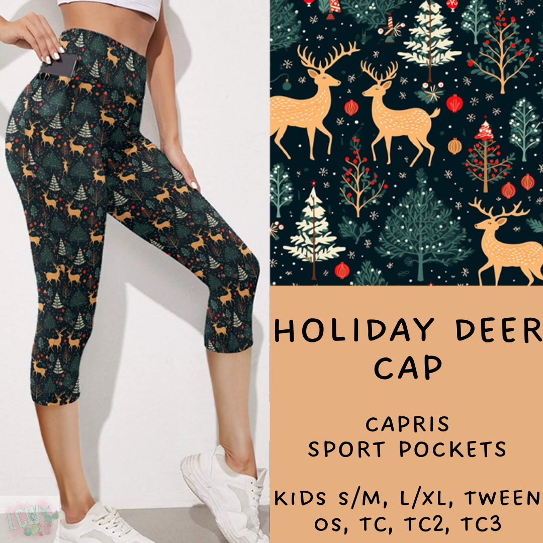 Ready To Ship - Holiday Deer Leggings - Kids S/M