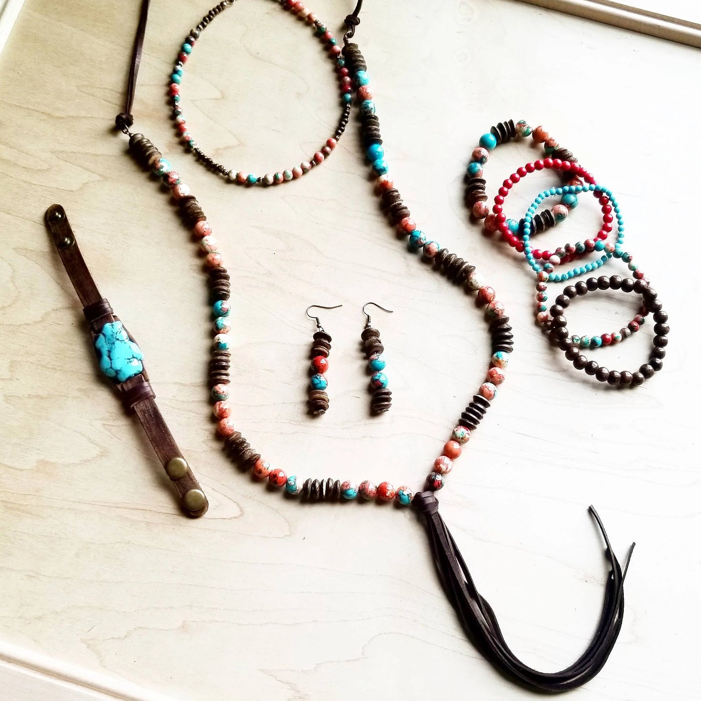Multi-Colored Turquoise Stretch Jewelry Junkie Bracelet