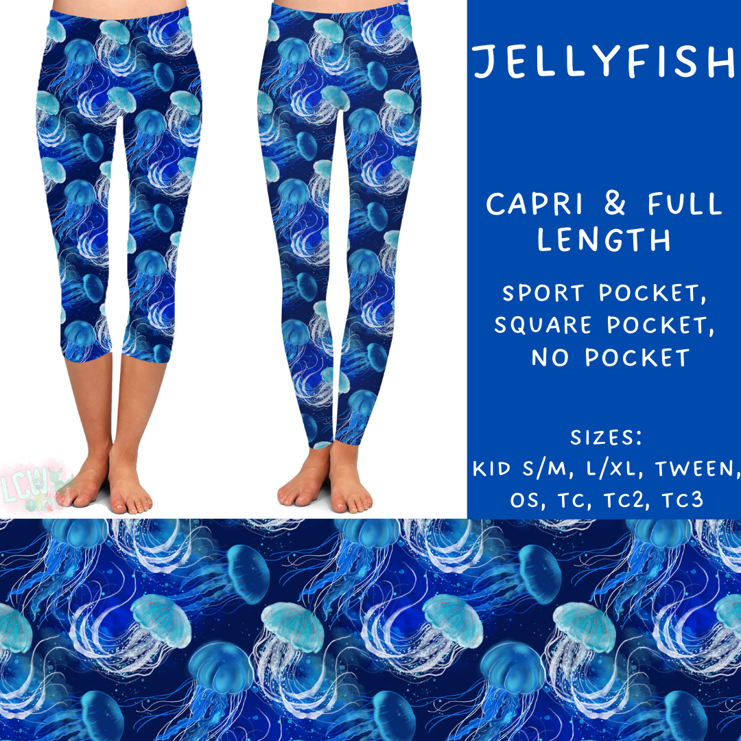Ready to Ship - Jellyfish Full Length Leggings - Square Pocket OS