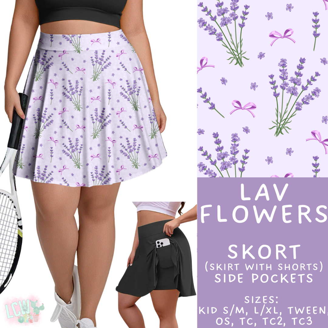 Batch #408 - Fun Run 14 - Closes 9/5 - ETA mid/late October - Lav Flowers Skort