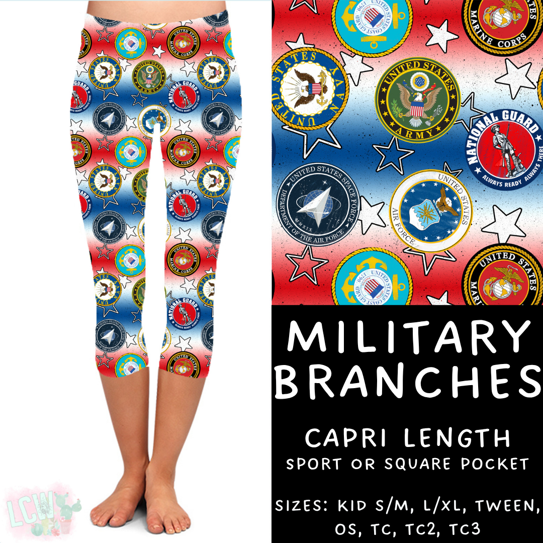 Batch #370 - Fun Run 12 - Closes 7/8 - ETA early Sept - Military Branches Capri Length Leggings