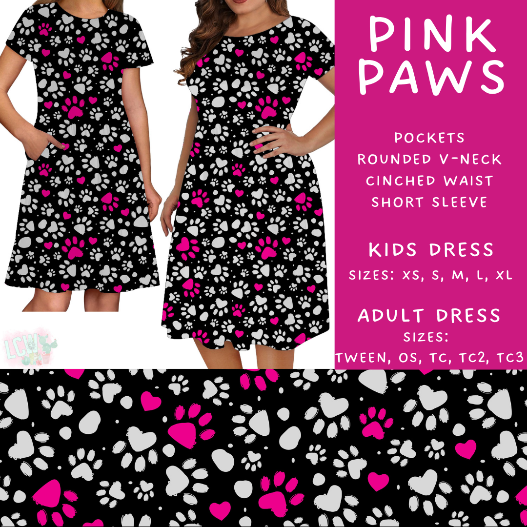Batch #408 - Fun Run 14 - Closes 9/5 - ETA mid/late October - Pink Paws Womens & Girls Dresses