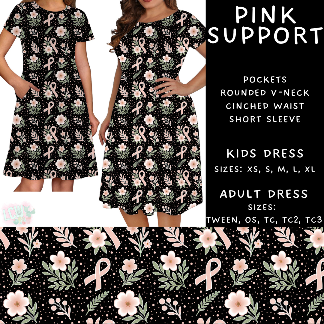 Batch #408 - Fun Run 14 - Closes 9/5 - ETA mid/late October - Pink Support Womens & Girls Dresses