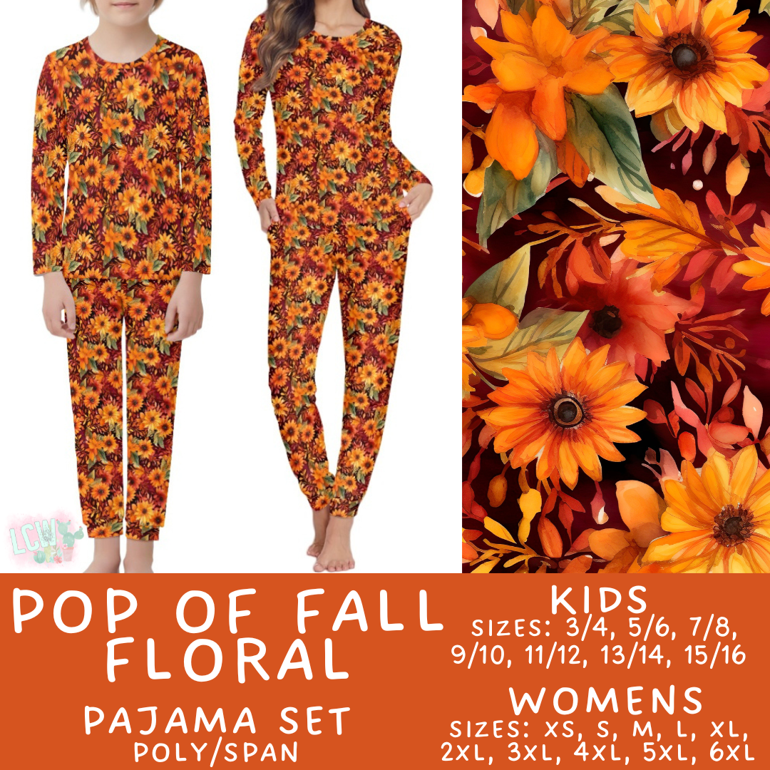 Batch #406 - Fall Family Pajamas - Closes 9/3 - ETA mid/late October - Pop of Fall Floral Women's & Kid's Pajama Set