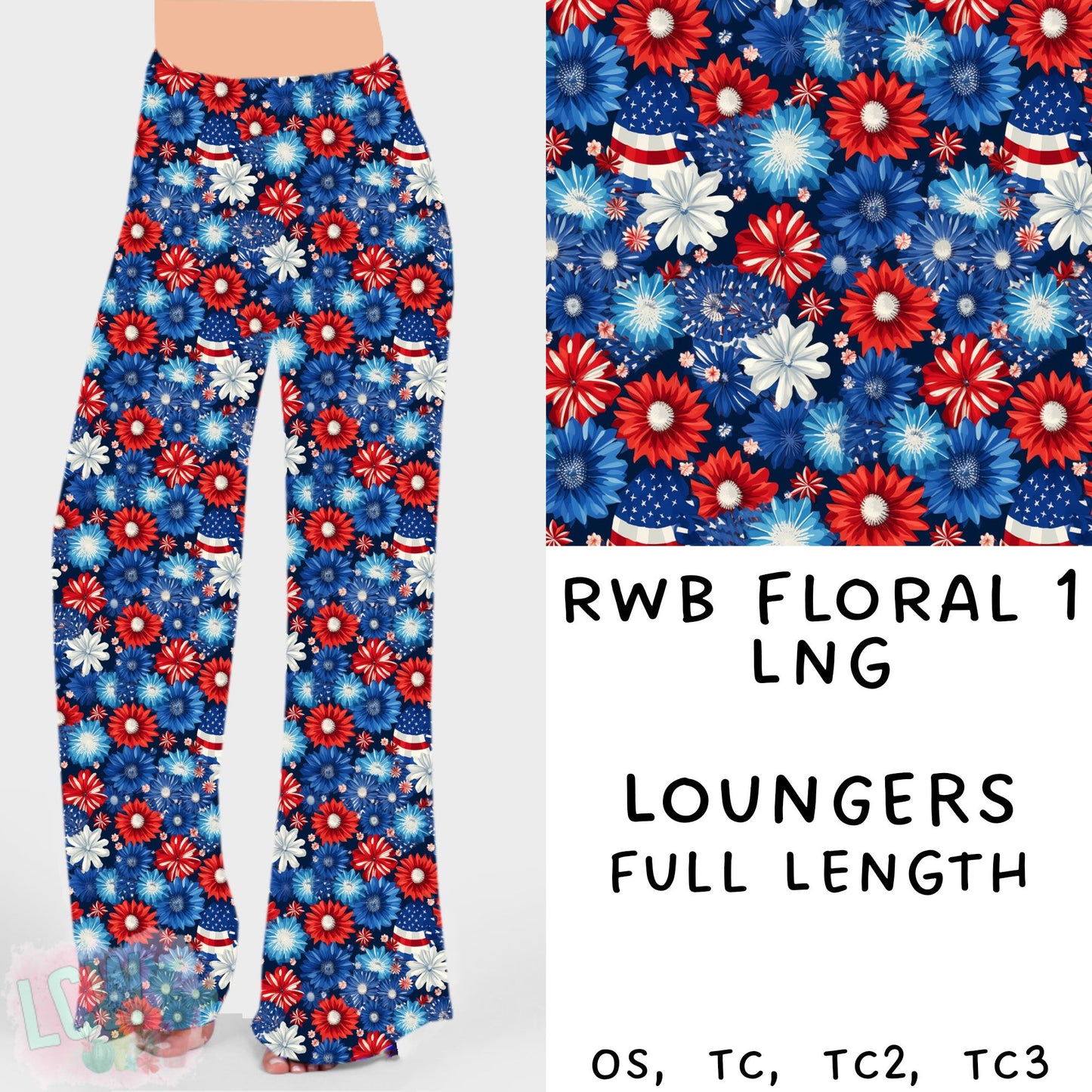 Ready To Ship - RWB Floral 1 Loungers