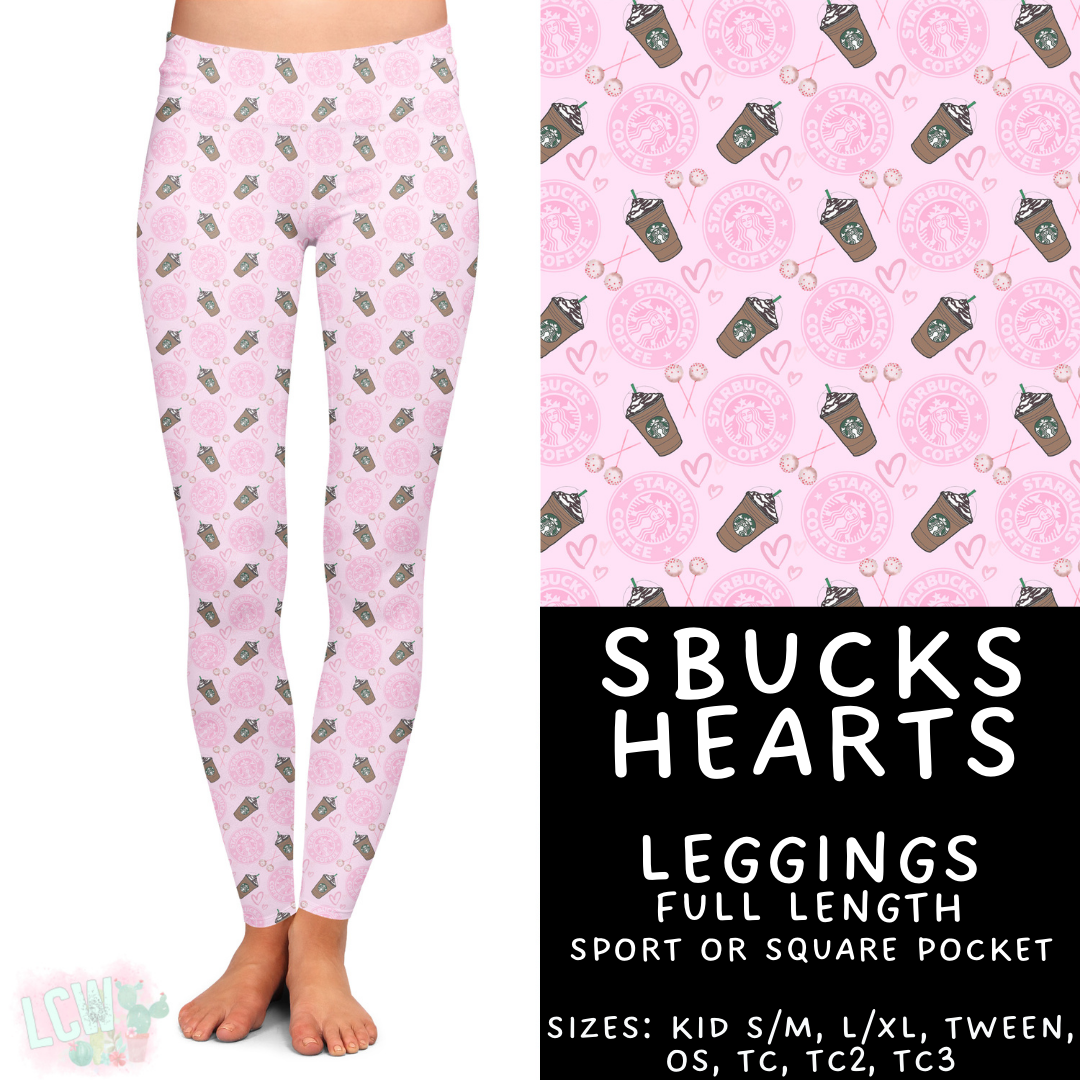 Batch #408 - Fun Run 14 - Closes 9/5 - ETA mid/late October - SBucks Hearts Full Length Leggings