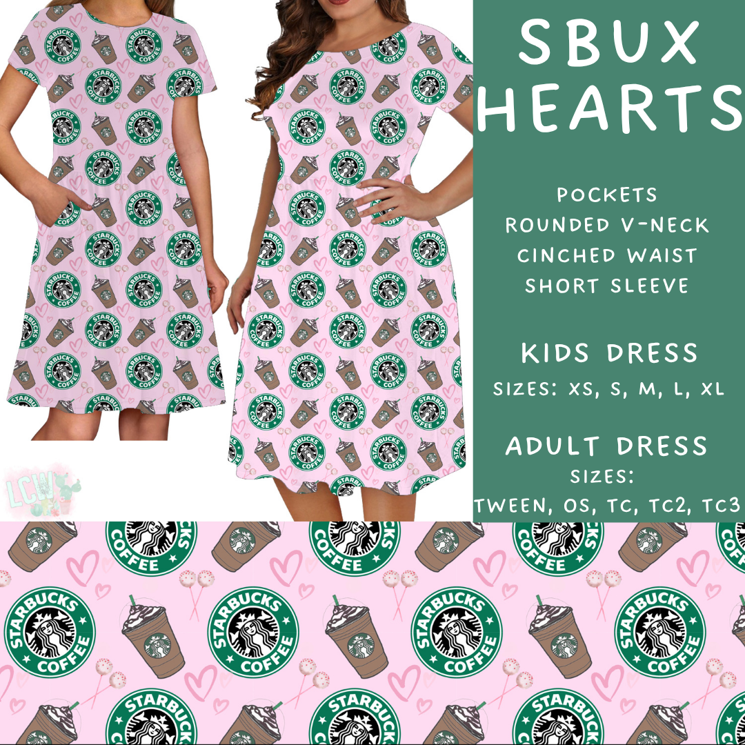 Batch #370 - Fun Run 12 - Closes 7/8 - ETA early Sept - SBux Hearts Adult & Kids Dresses