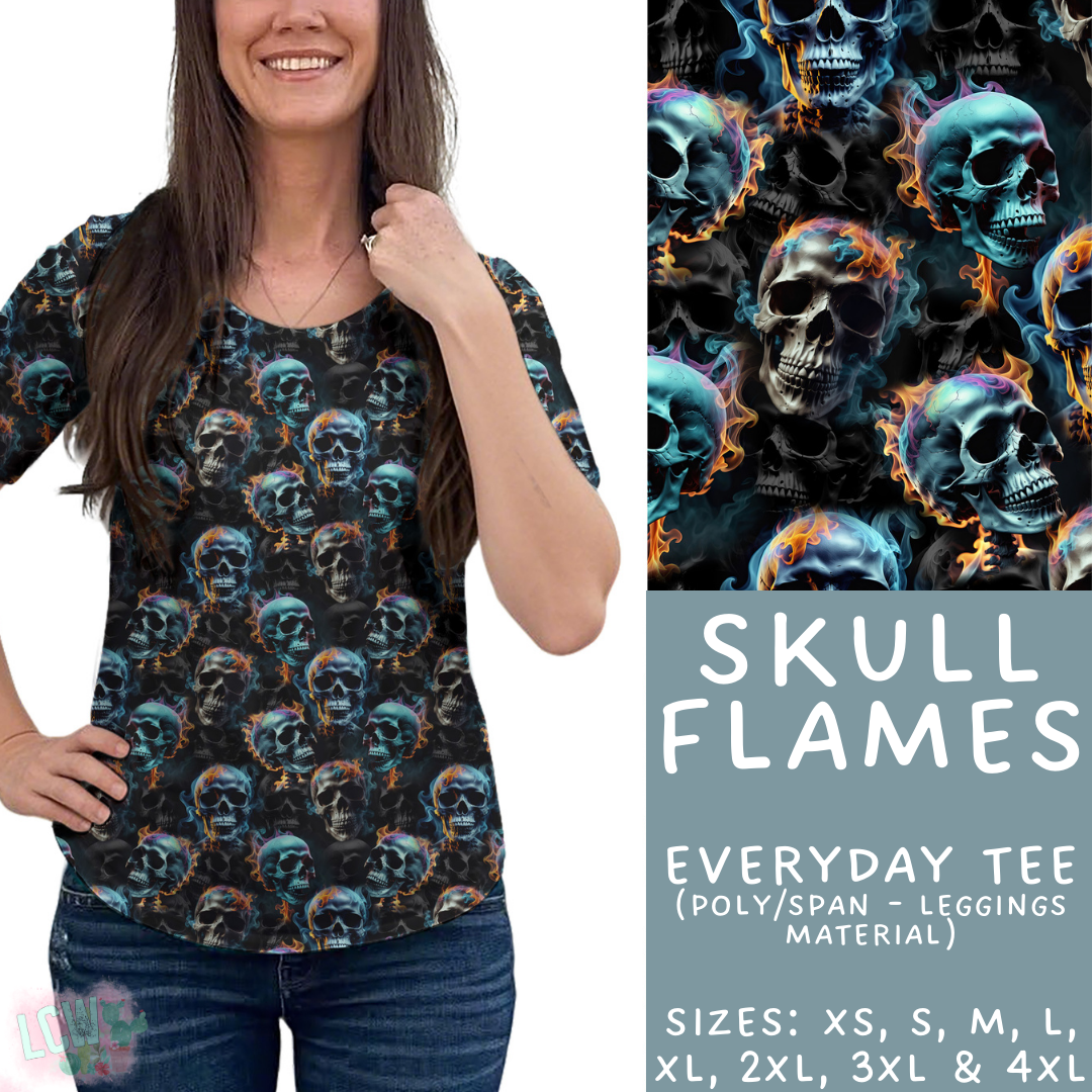Batch #408 - Fun Run 14 - Closes 9/5 - ETA mid/late October - Skull Flames Everyday Tee