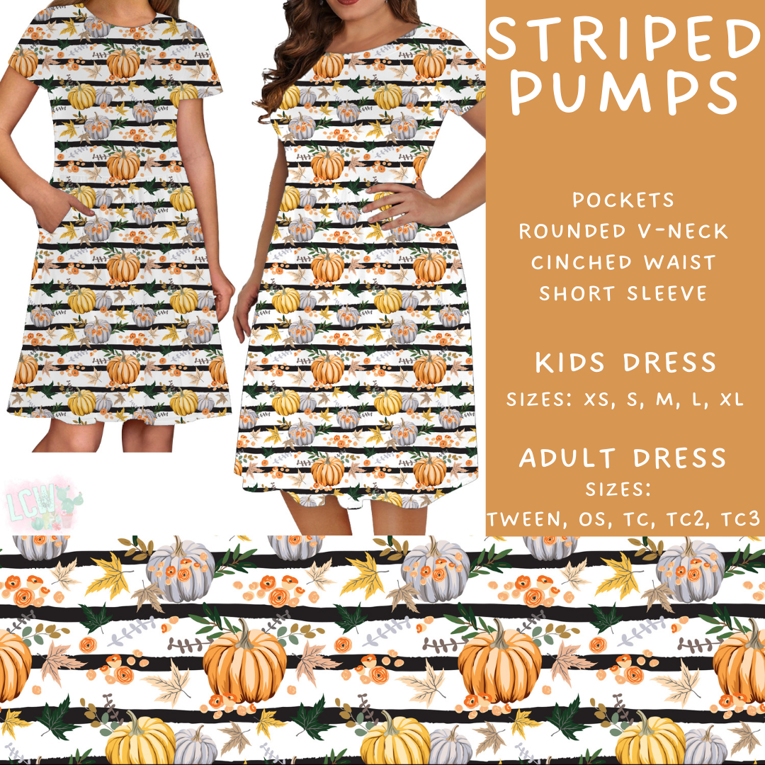 Batch #407 - Fall Fun 2 - Closes 9/4 - ETA mid/late October - Striped Pumps Womens & Girls Dresses