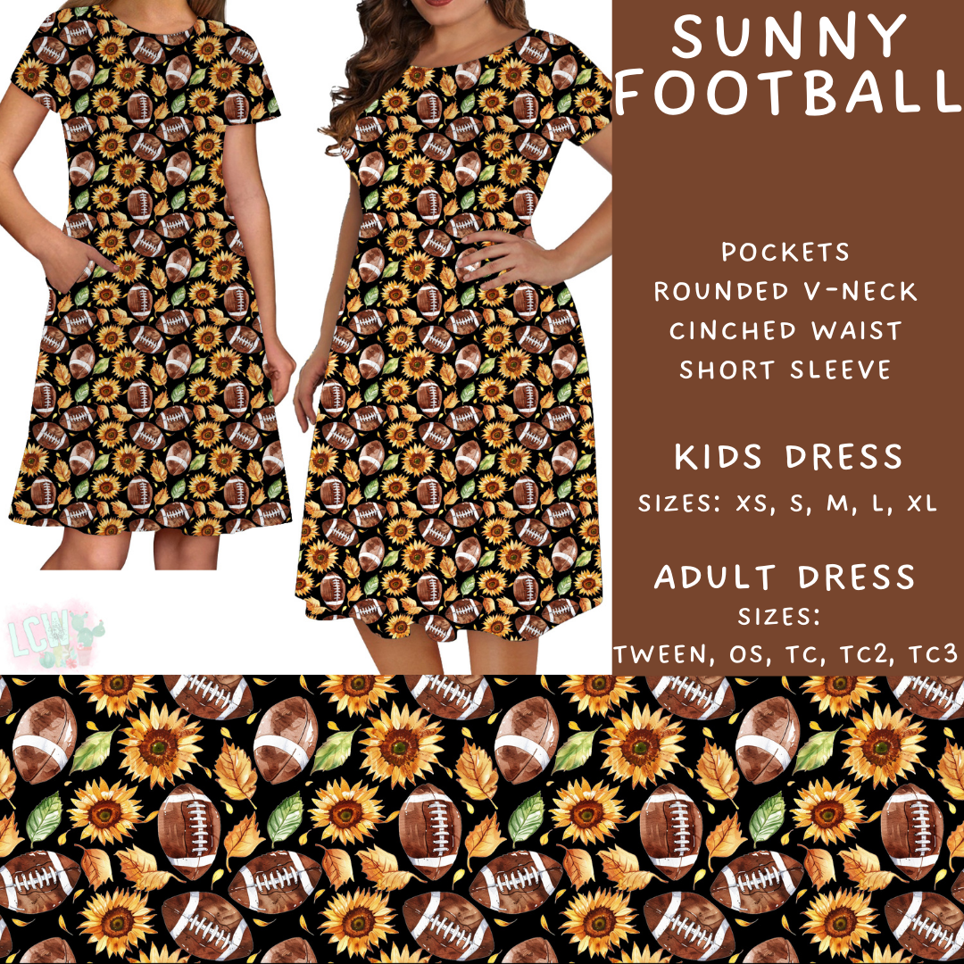 Batch #407 - Fall Fun 2 - Closes 9/4 - ETA mid/late October - Sunny Football Womens & Girls Dresses
