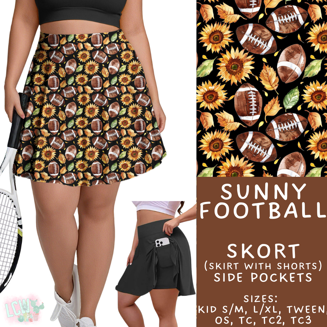 Batch #407 - Fall Fun 2 - Closes 9/4 - ETA mid/late October - Sunny Football Skort