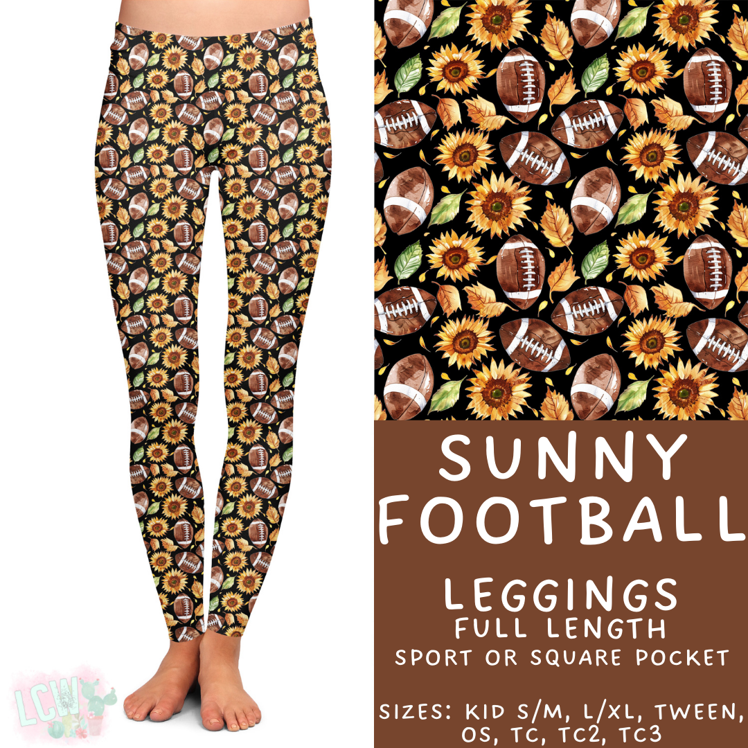 Batch #407 - Fall Fun 2 - Closes 9/4 - ETA mid/late October - Sunny Football Full Length Leggings