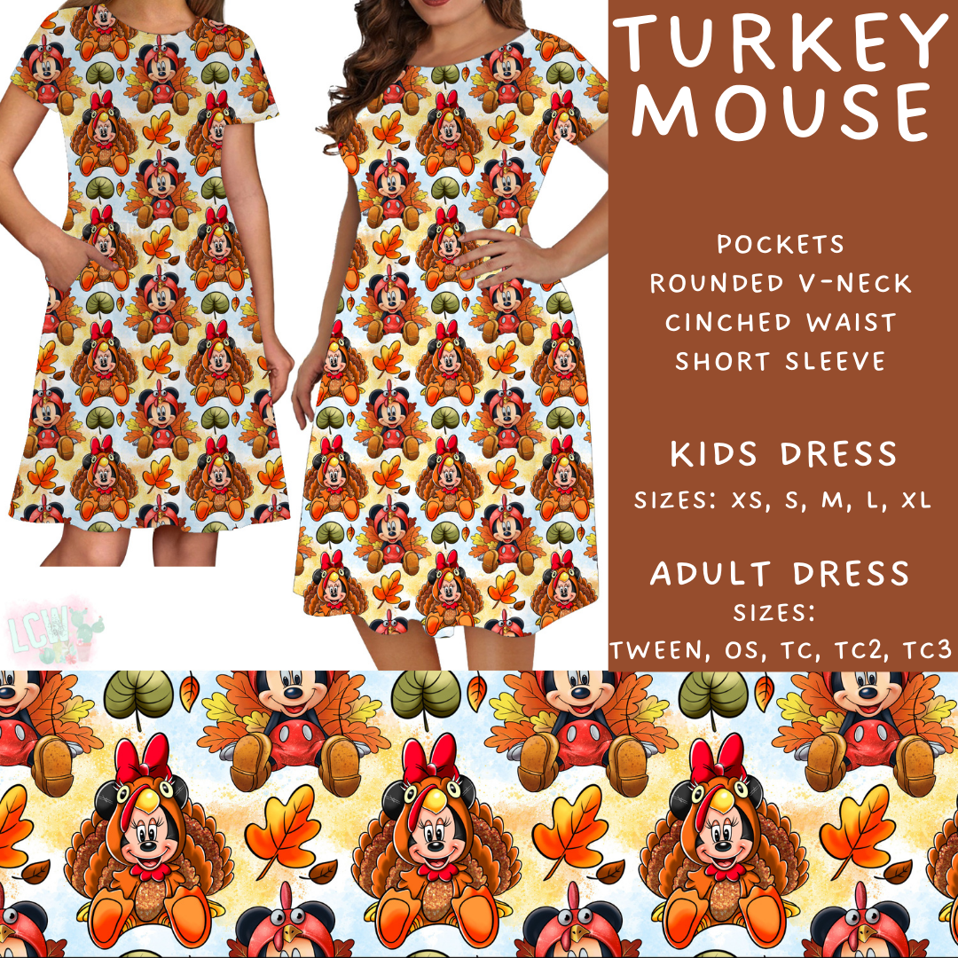 Batch #404 - Magical Fall 2 - Closes 8/29 - ETA mid/late October - Turkey Mouse Womens & Girls Dresses