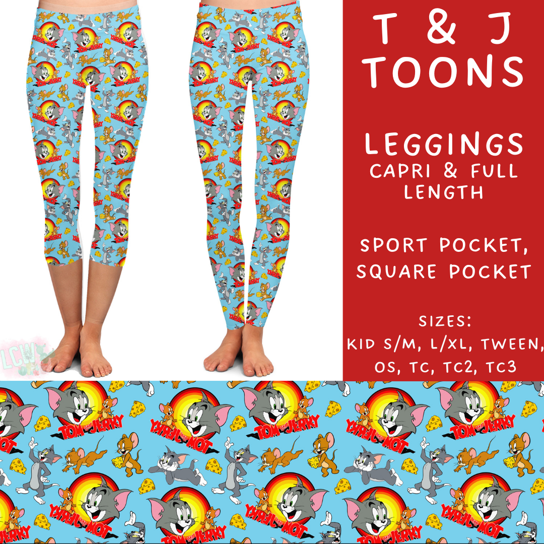Ready To Ship - T & J Toons - Full Length Leggings Sport TC - Full Square TC