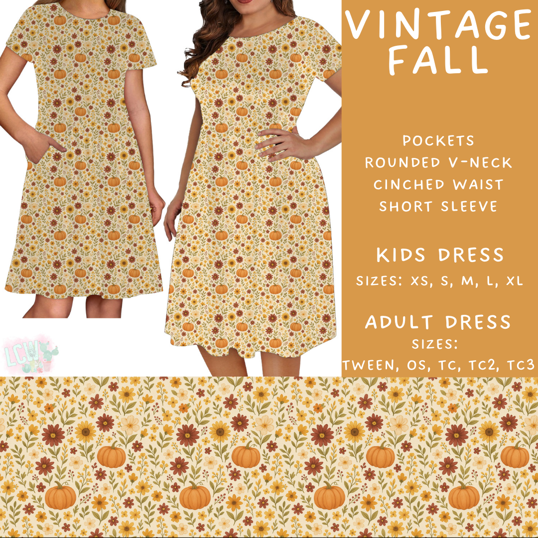 Batch #407 - Fall Fun 2 - Closes 9/4 - ETA mid/late October - Vintage Fall Womens & Girls Dresses