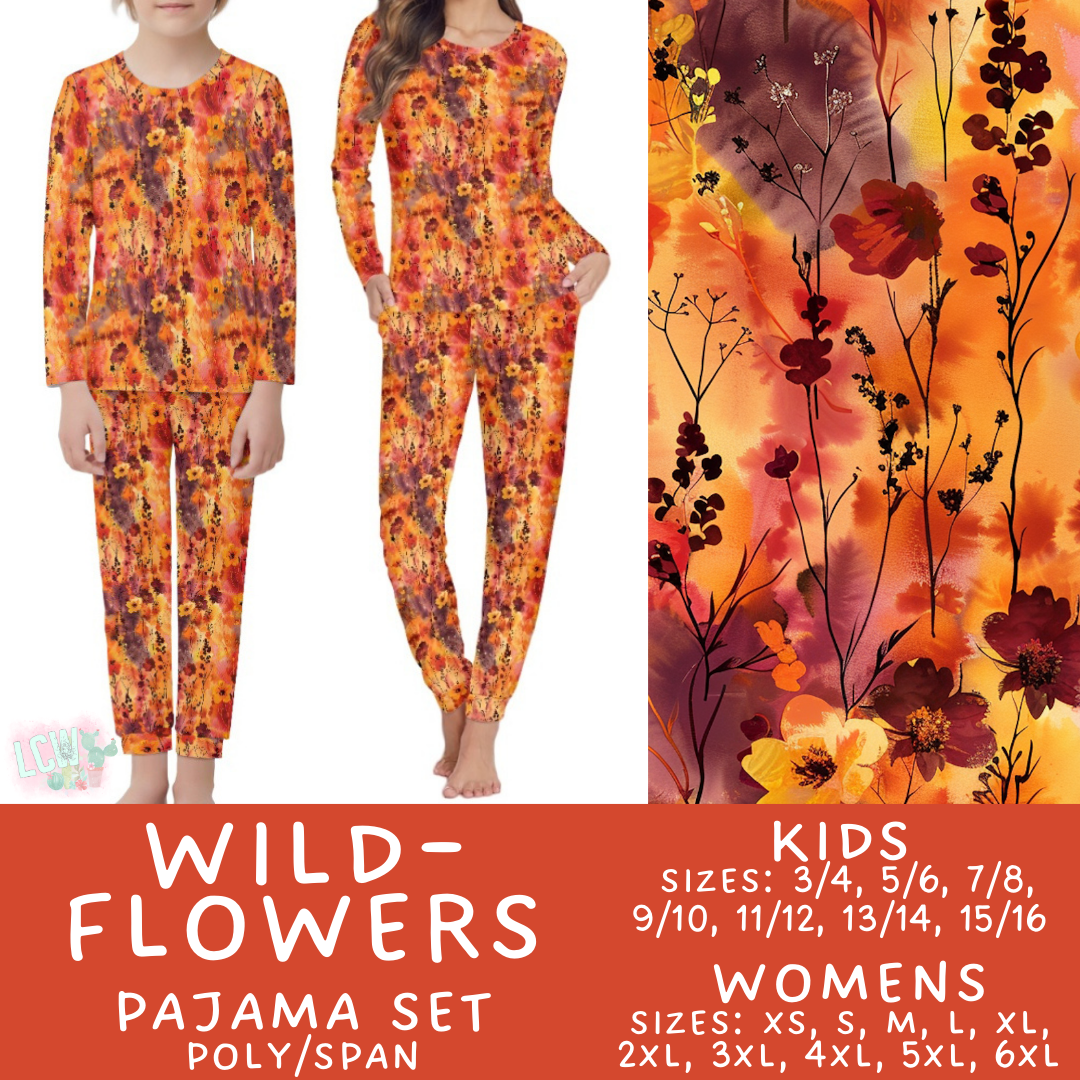Batch #406 - Fall Family Pajamas - Closes 9/3 - ETA mid/late October - Wildflowers Women's & Kid's Pajama Set