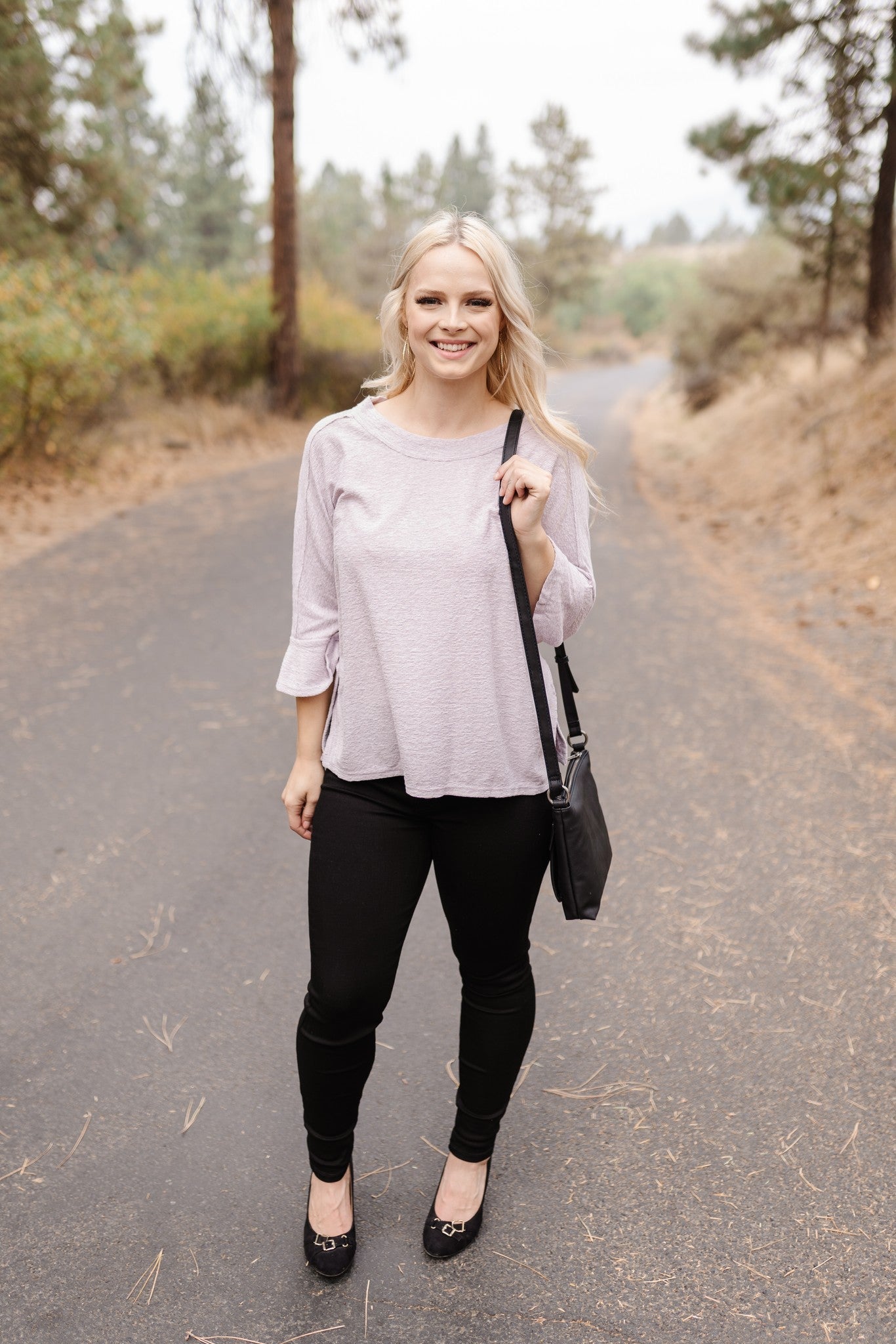 Sweetness And Light Ruffle Top In Soft Lavender