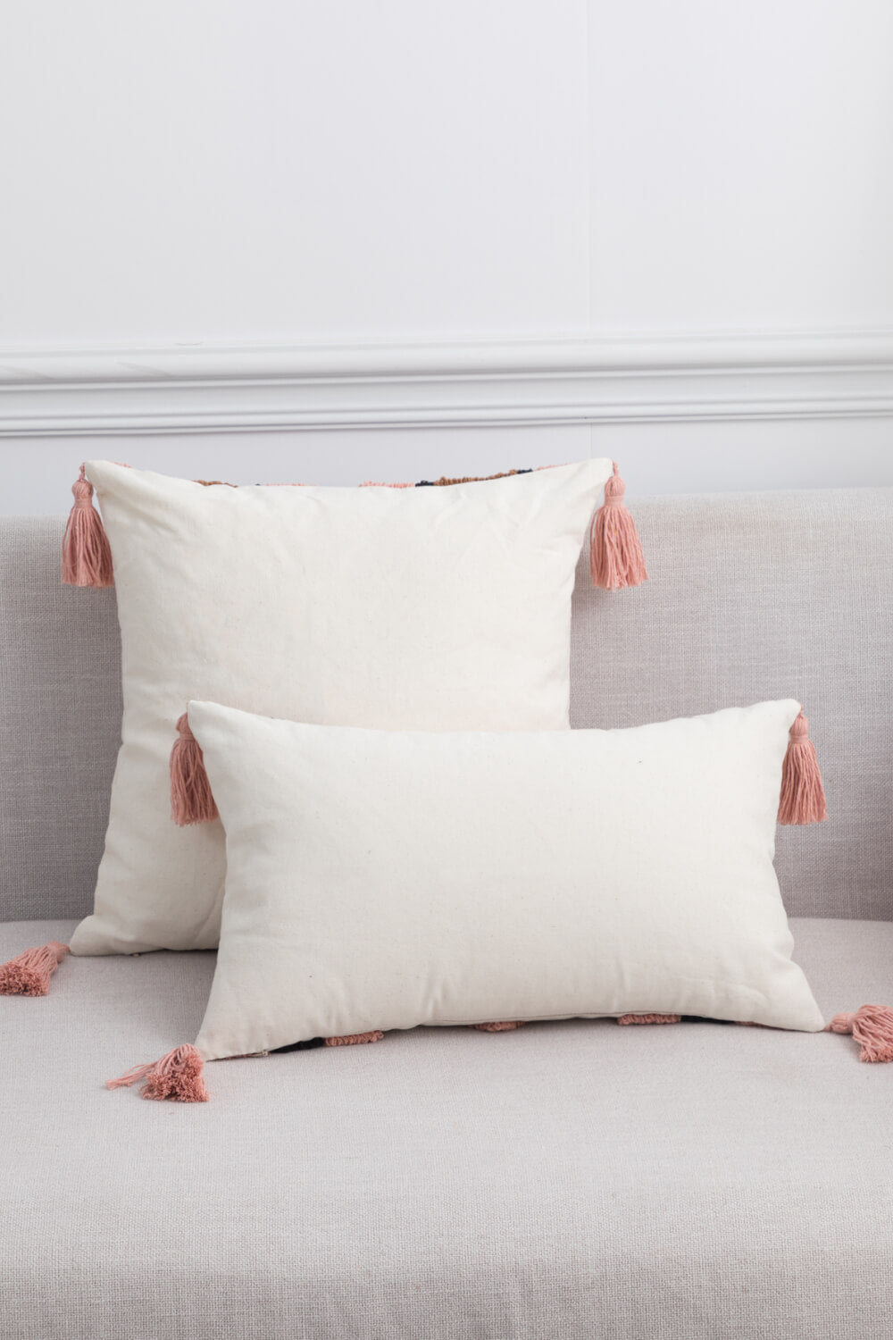 4 Styles Geometric Graphic Tassel Pillow Cover