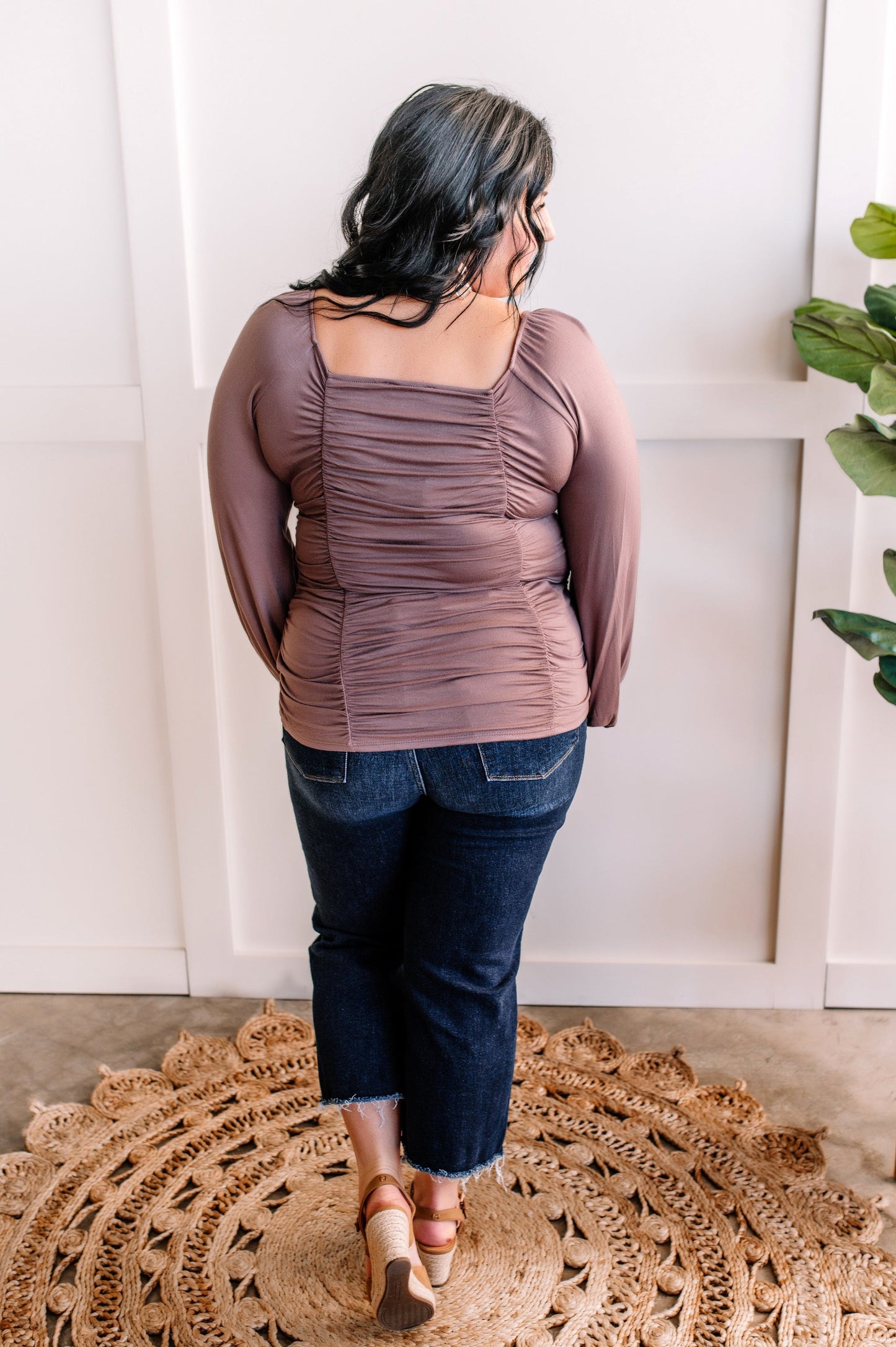 Ruched Square Neck Top In Enchanted