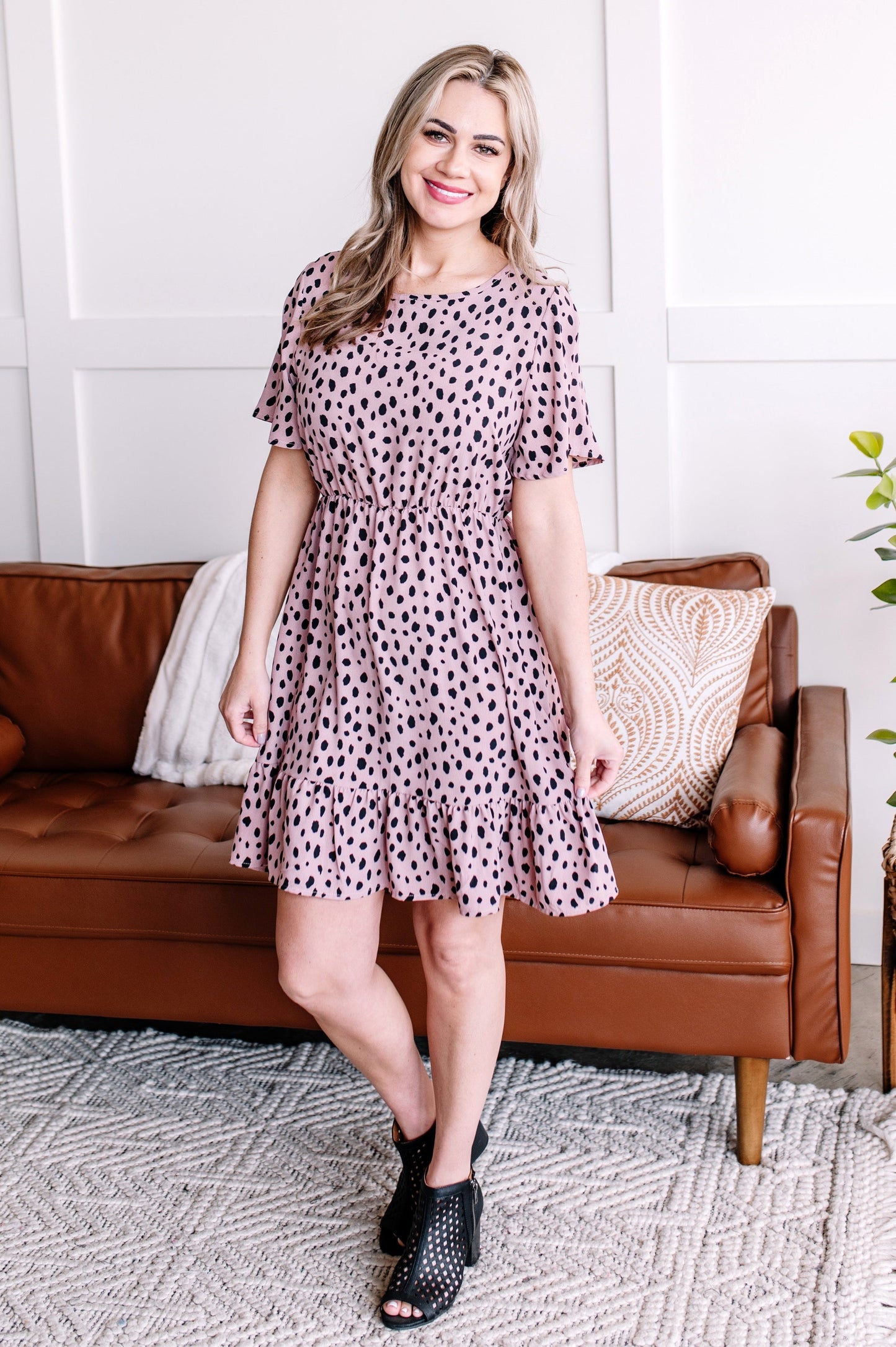 Wild Out There Animal Print Dress In Mauve