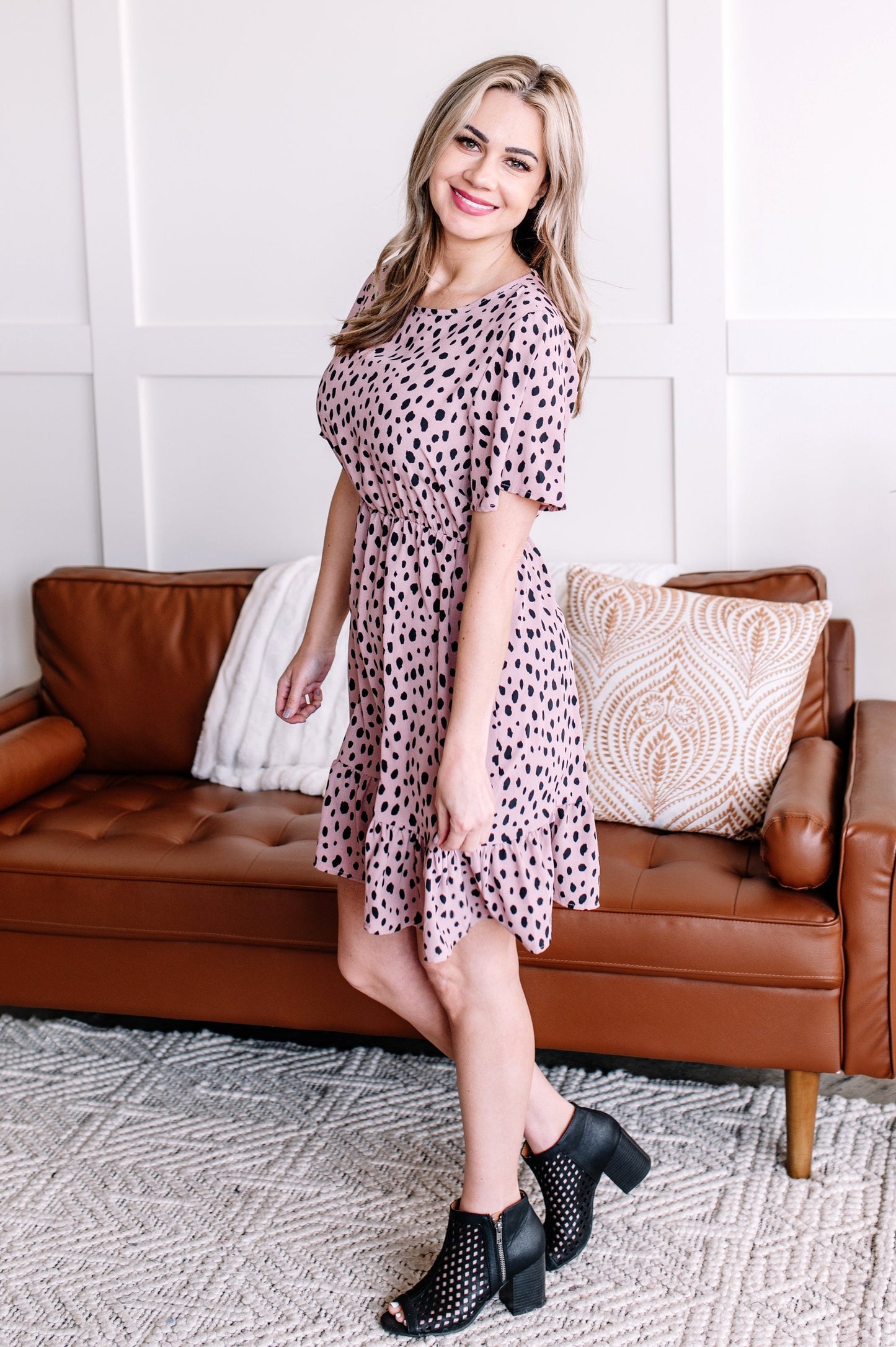 Wild Out There Animal Print Dress In Mauve