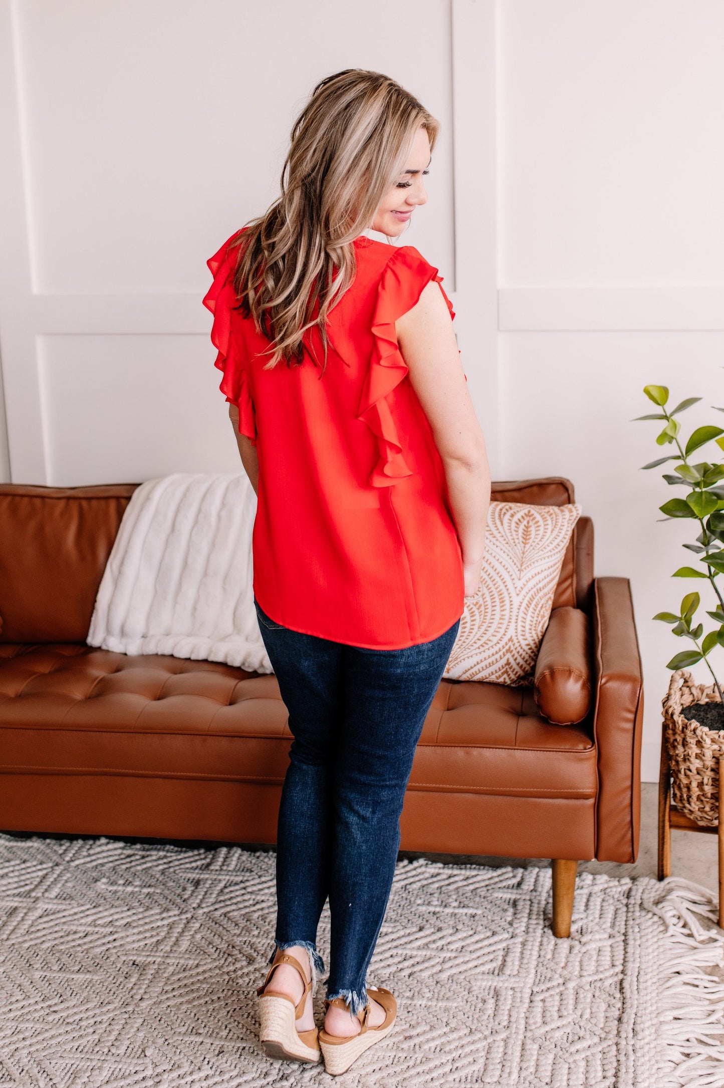 Ruffled Around The Edges In Tomato Red