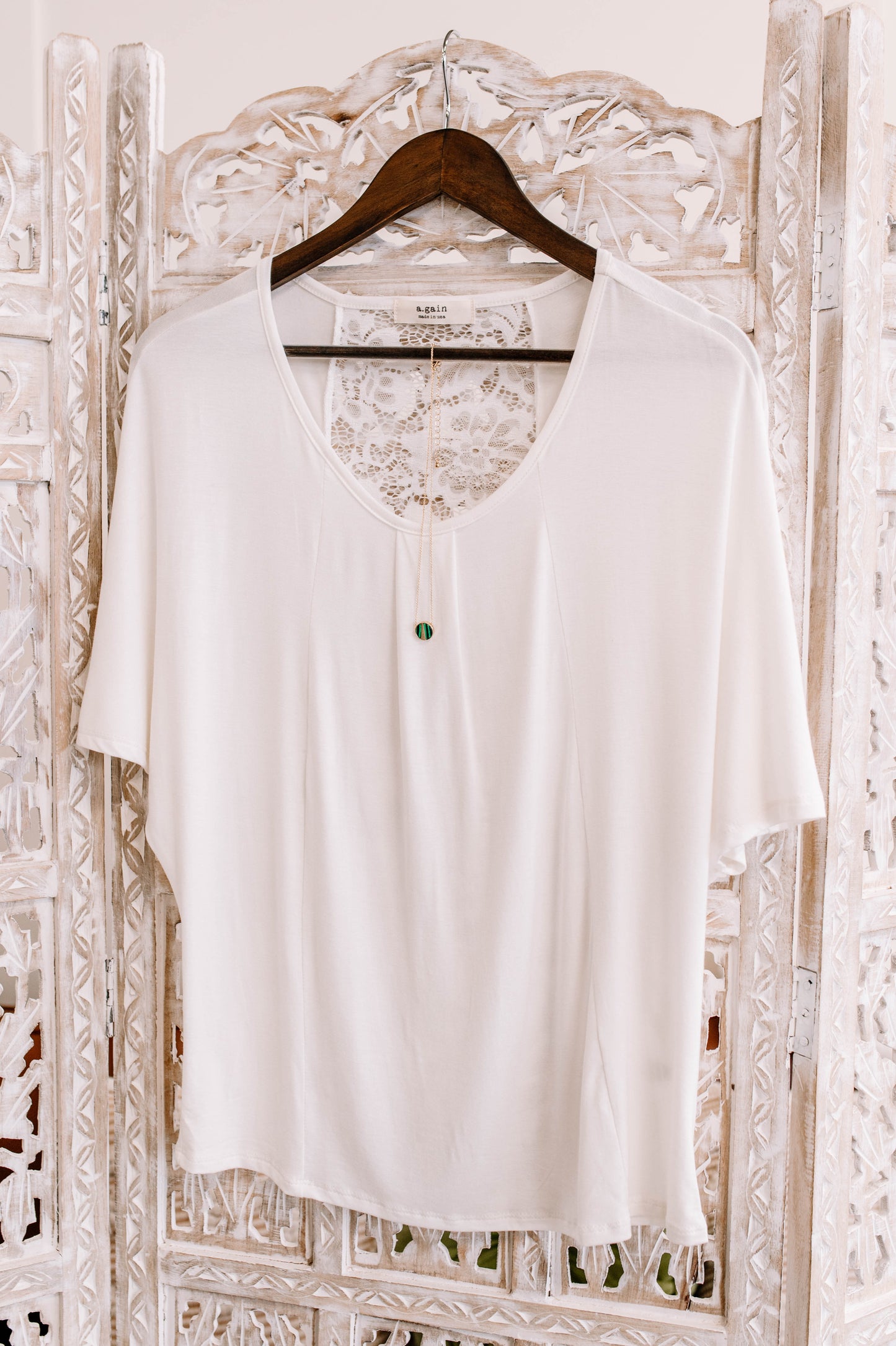 Taking It Back Lace Top In White