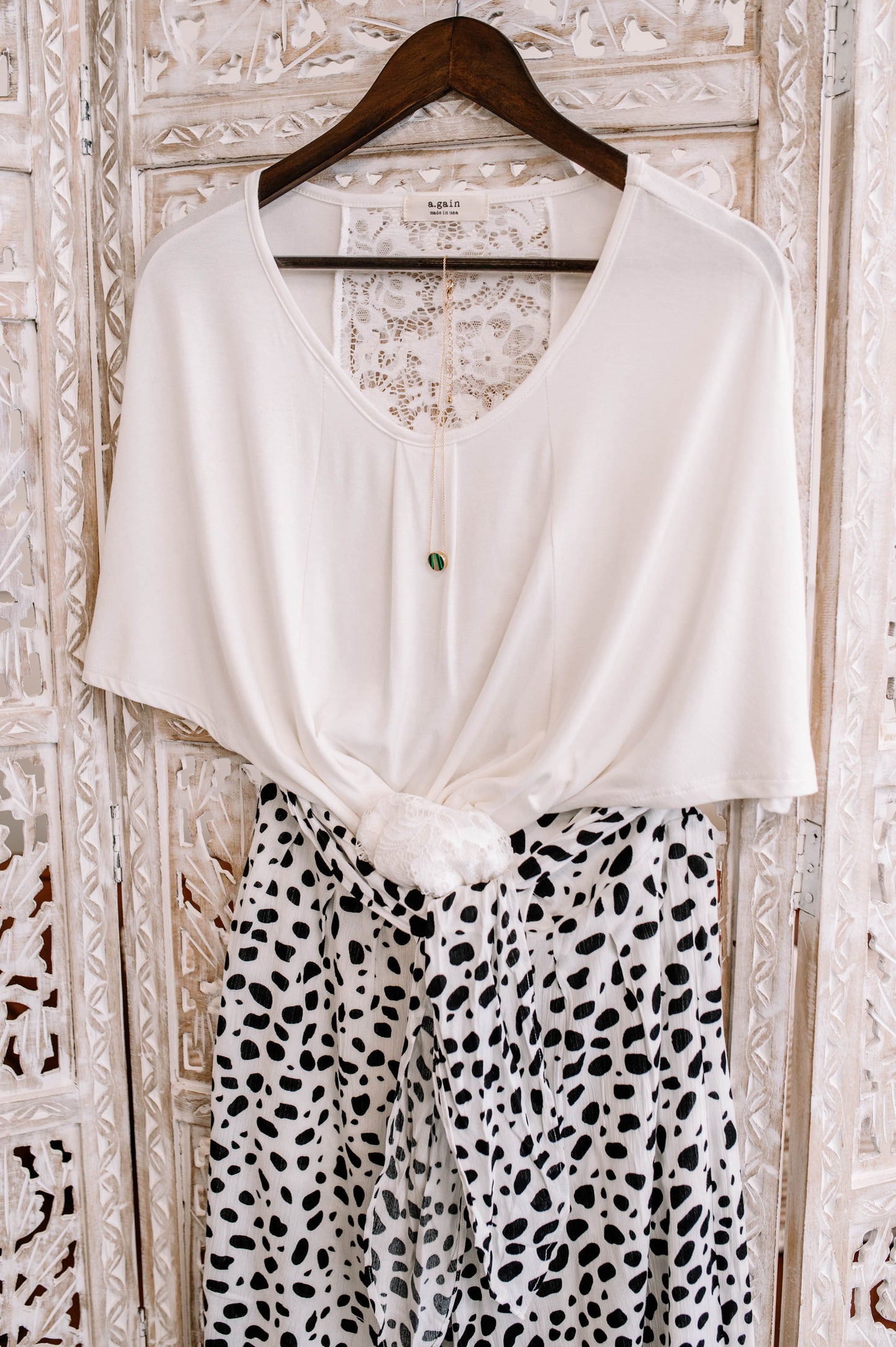 Taking It Back Lace Top In White