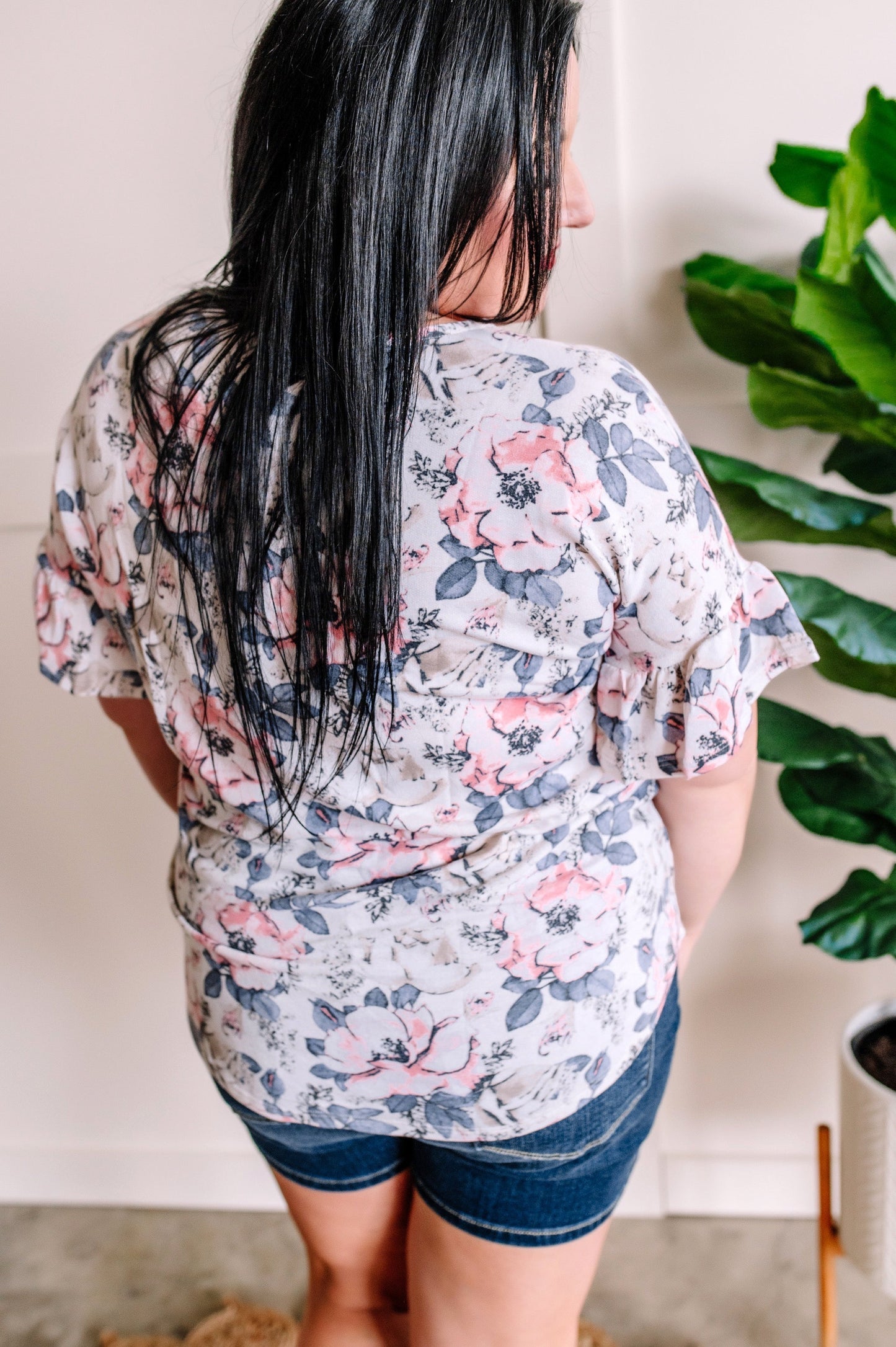 Soft Pastel Florals Criss Cross Top