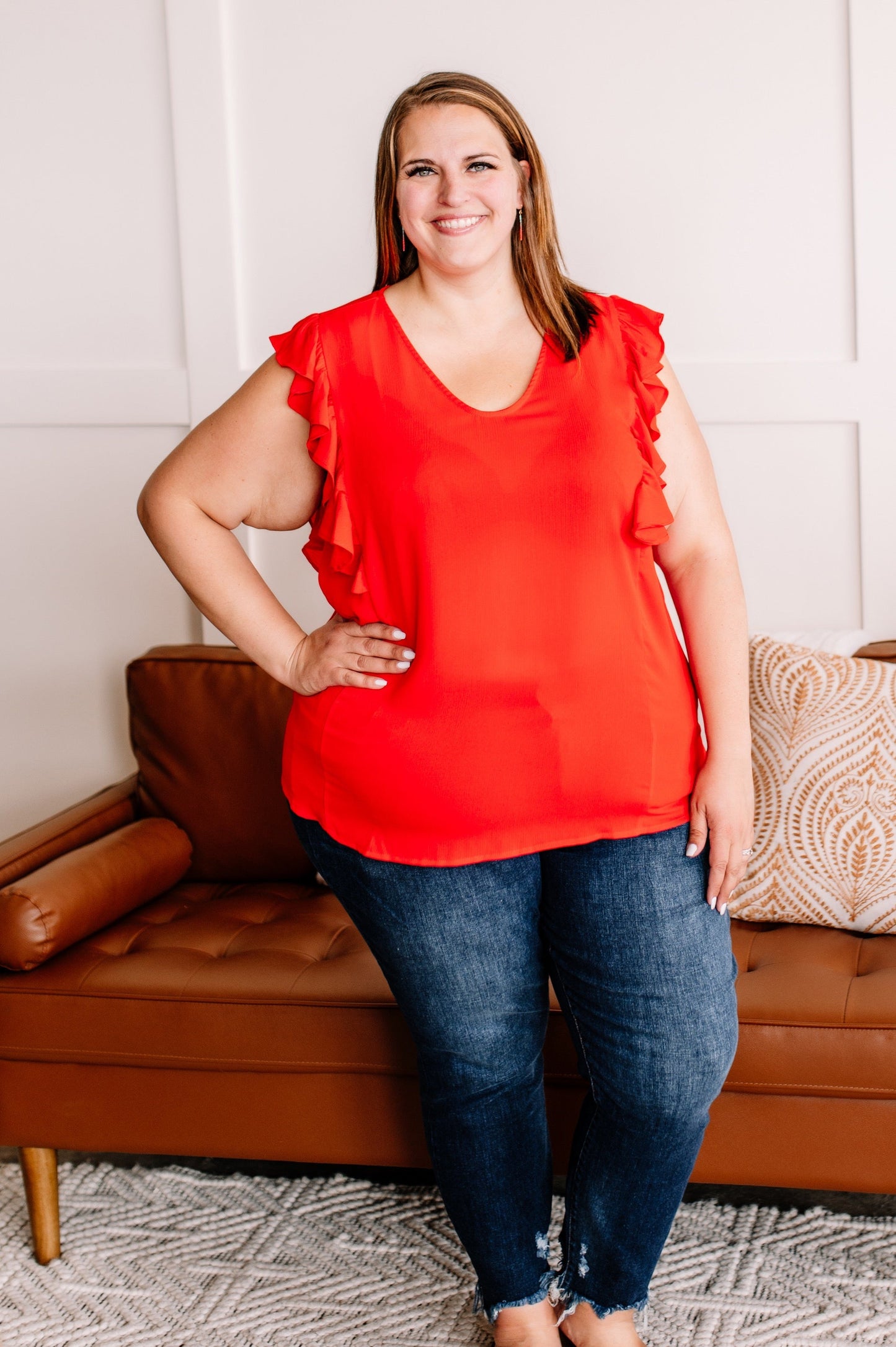 Ruffled Around The Edges In Tomato Red