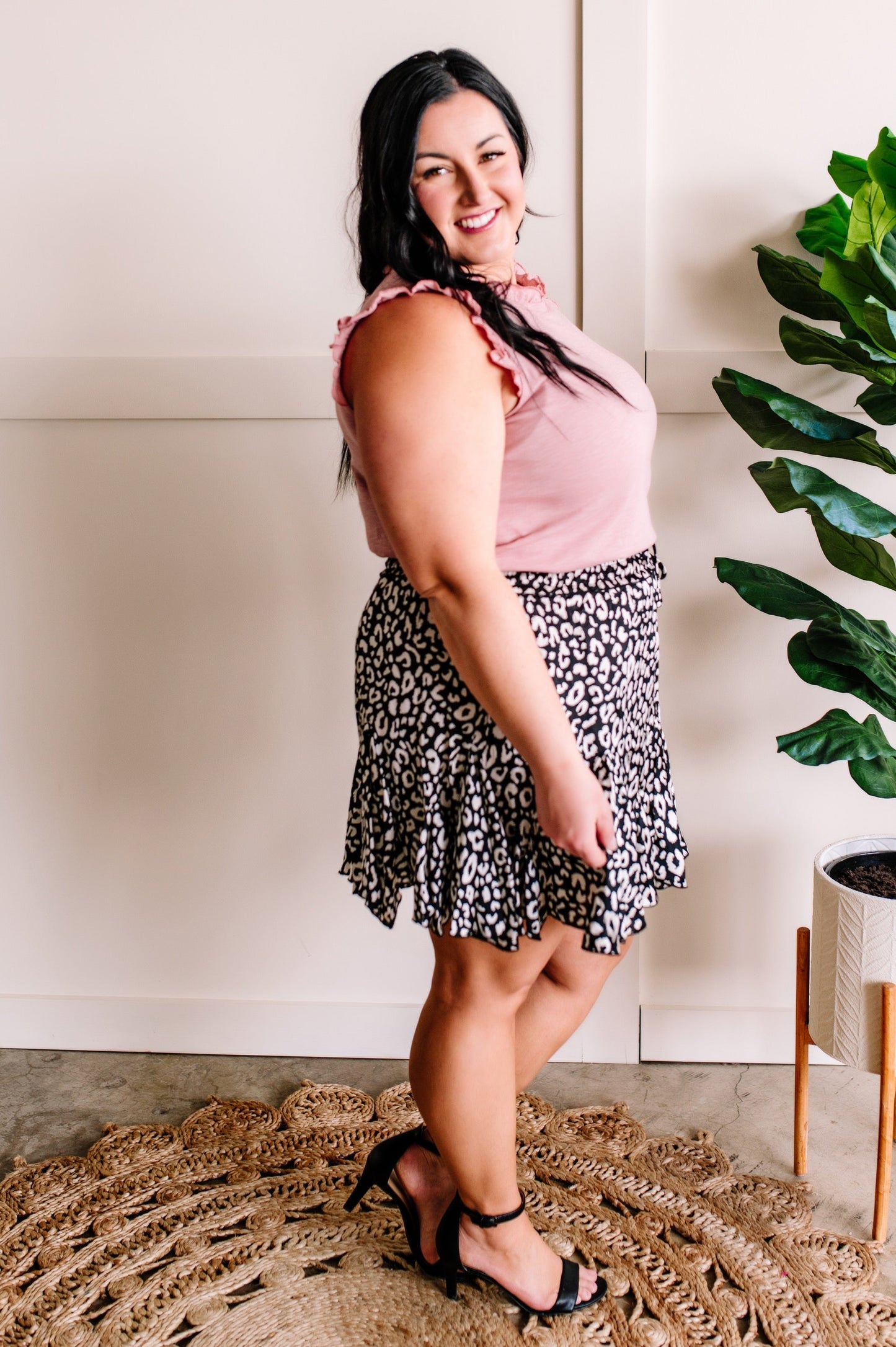 Pretty in Pink Ruffle Trim Sleeveless Top
