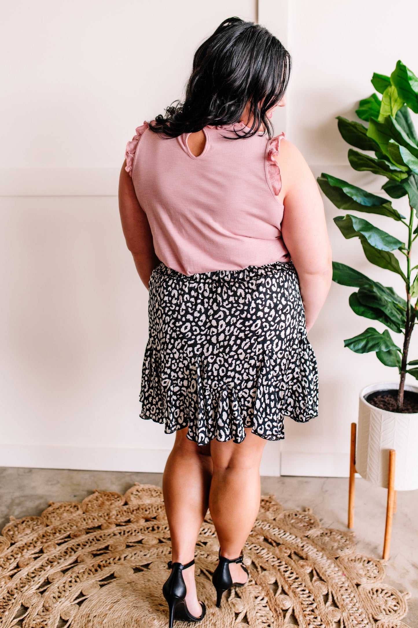 Pretty in Pink Ruffle Trim Sleeveless Top