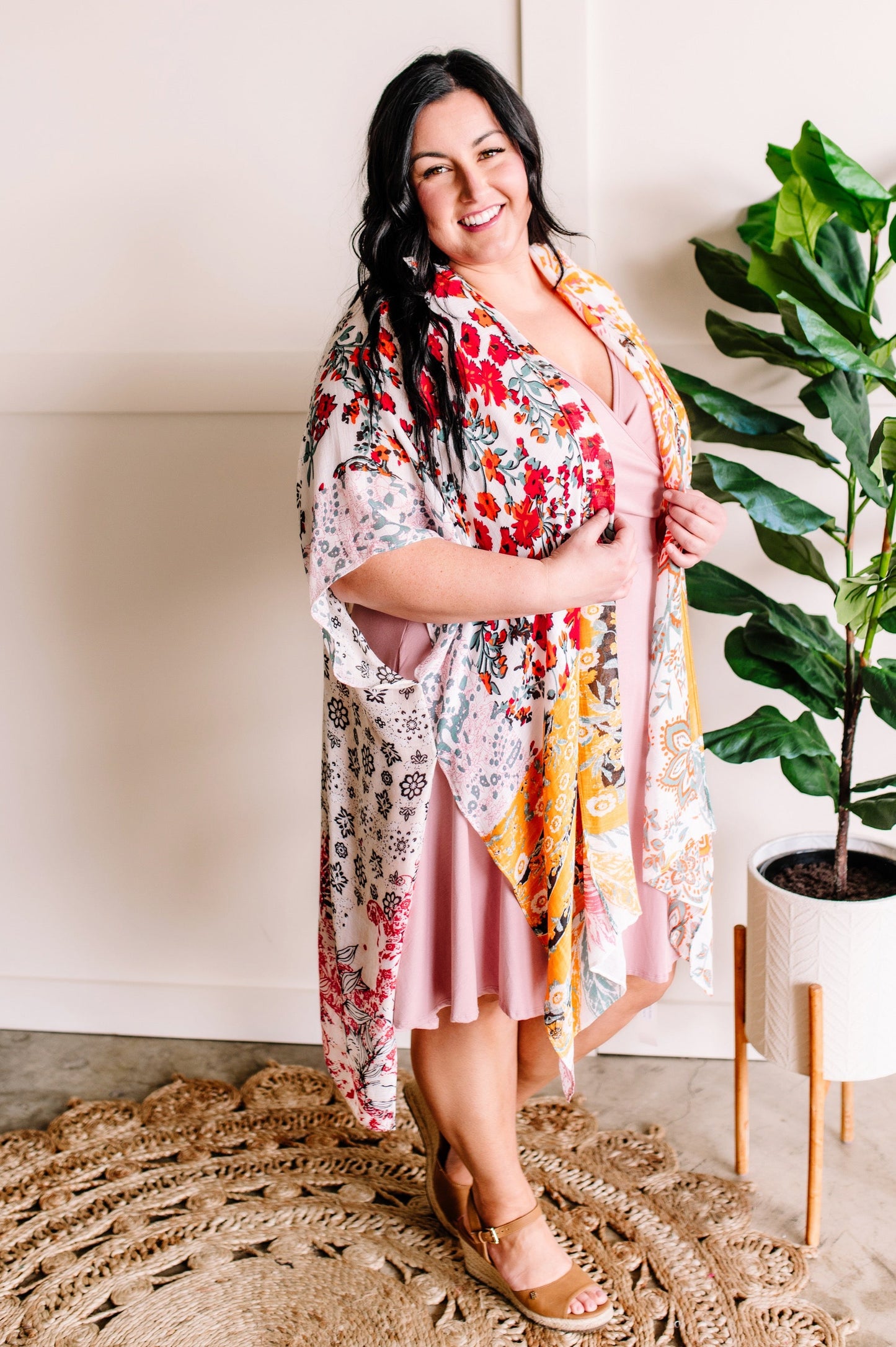 Tie Shoulder Surplice Dress In Soft Pink