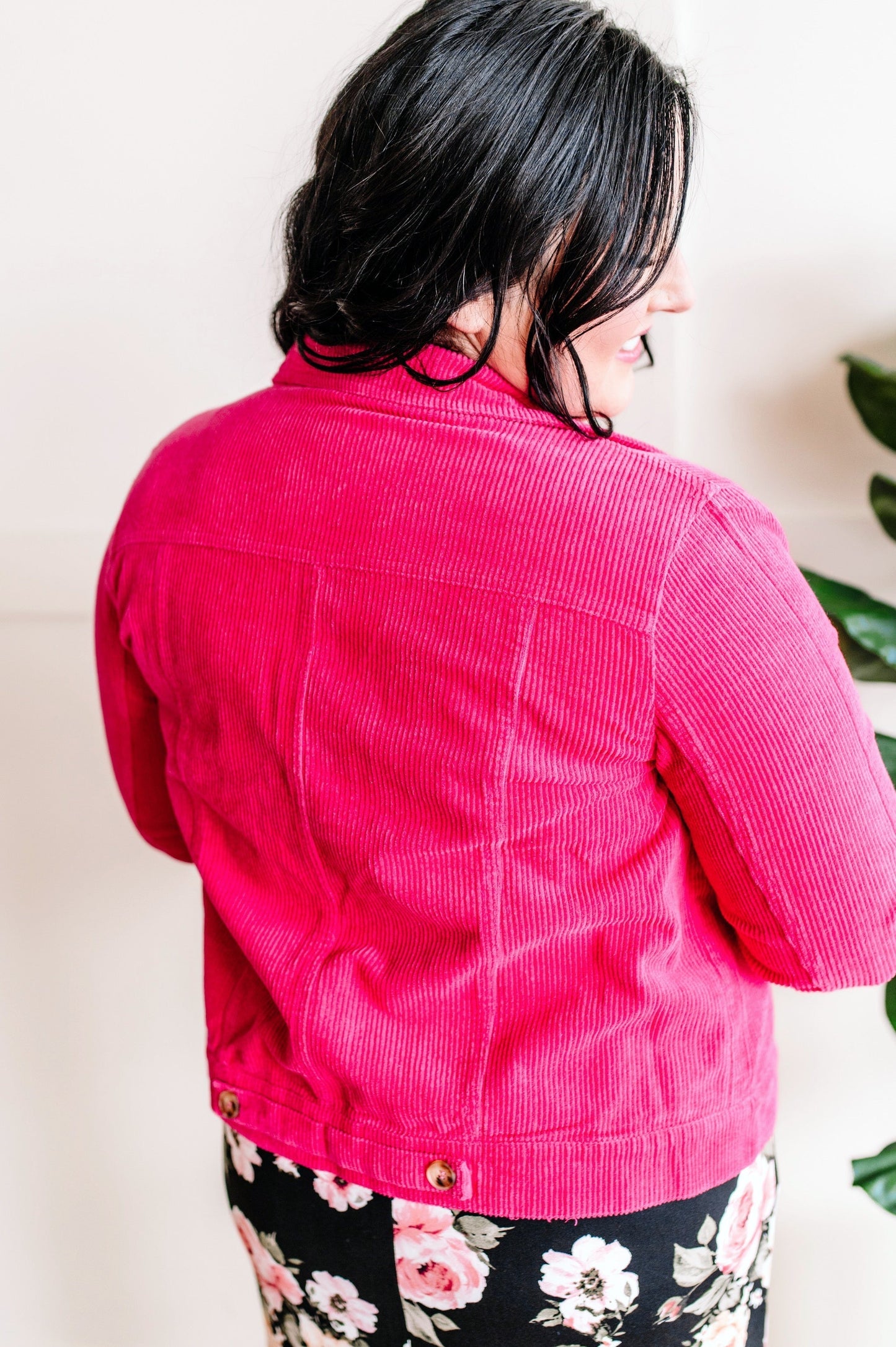 Rock My World Corduroy Jacket In Bright Pink
