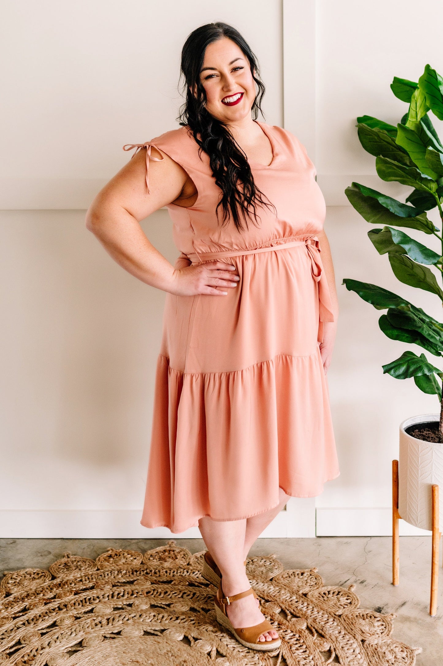 Peachy Queen Midi Dress