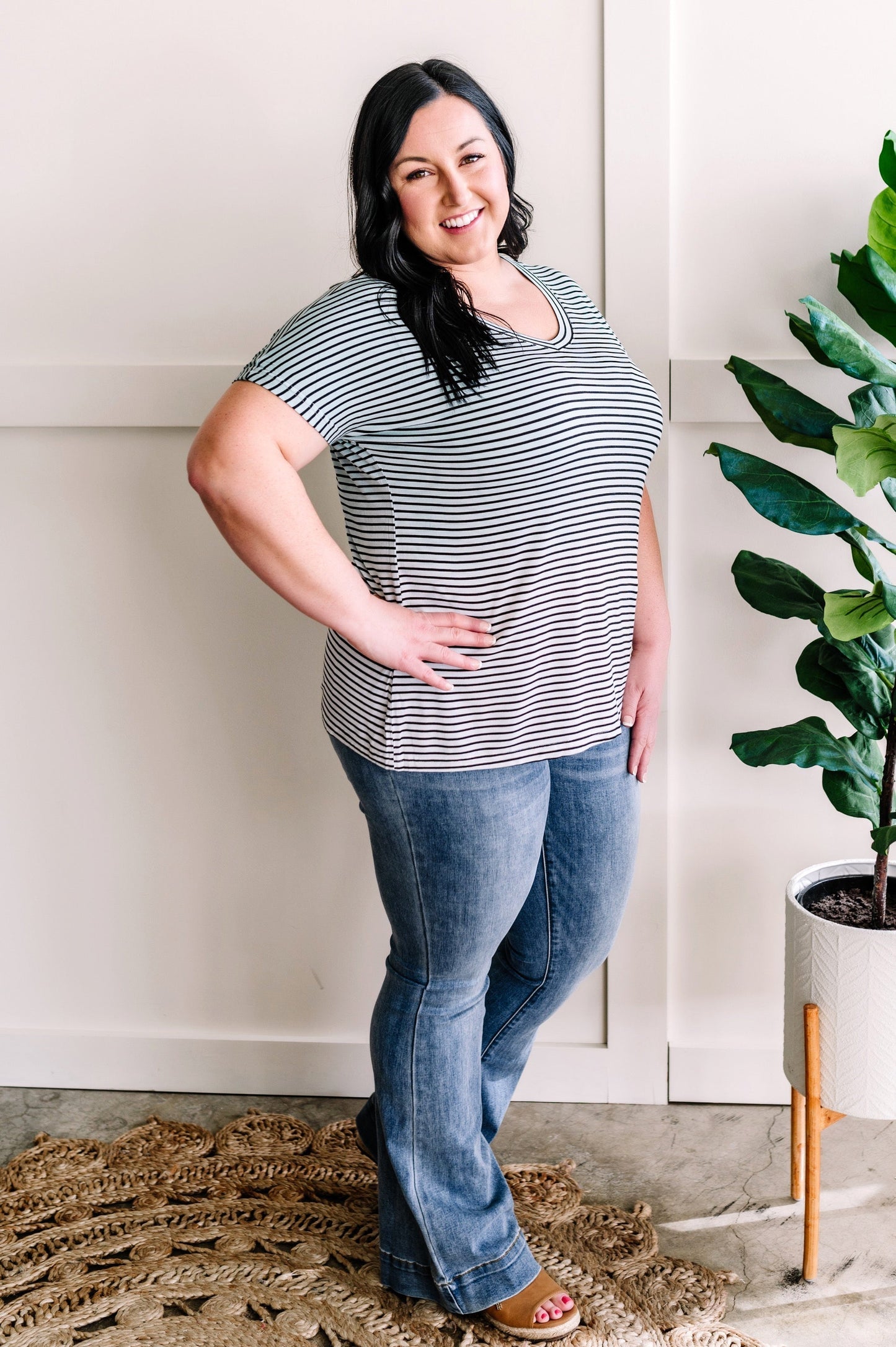 Pull The Shades Tee In Soft Tranquility