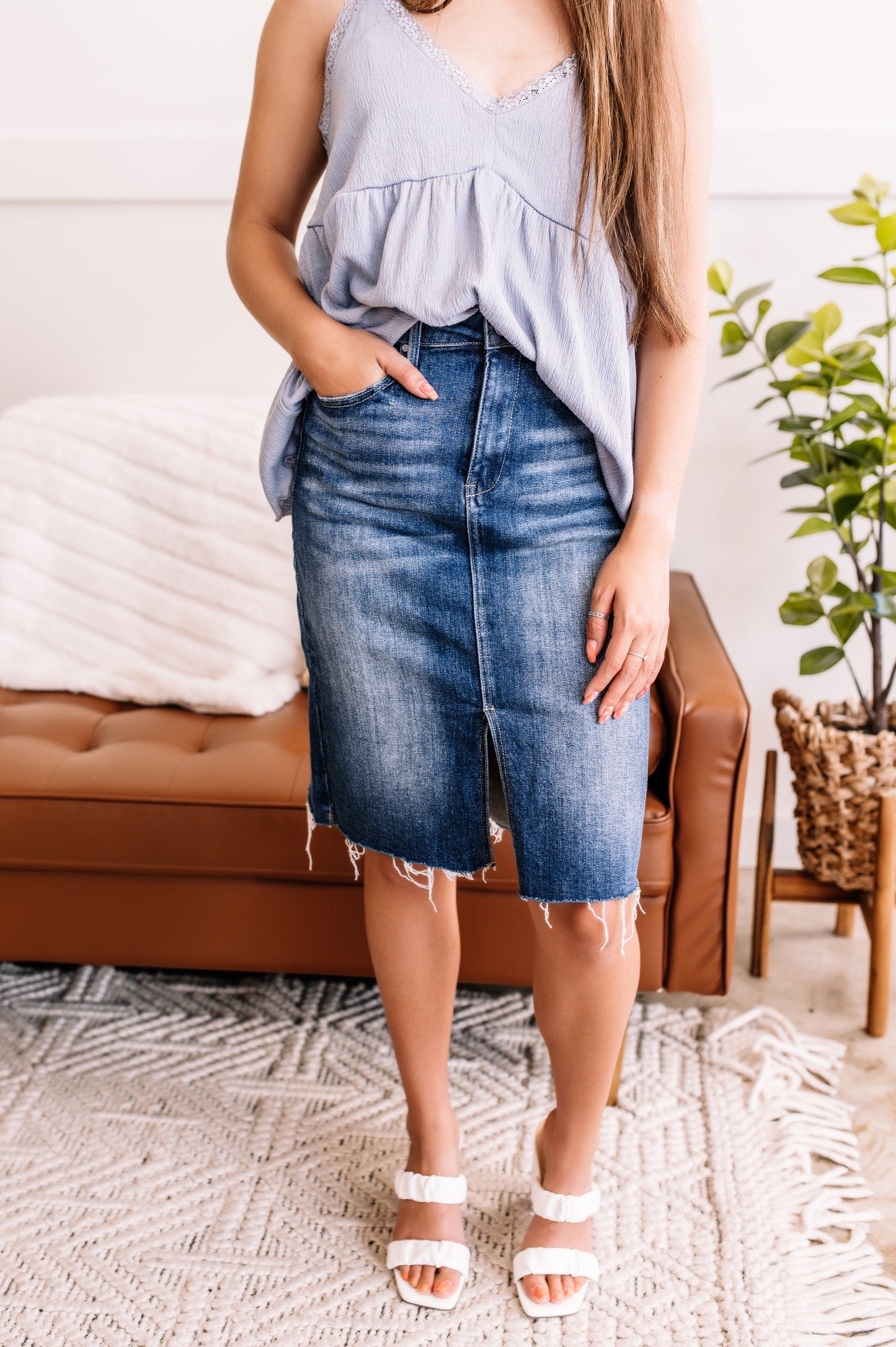 Picture Perfect Denim Skirt By Risen