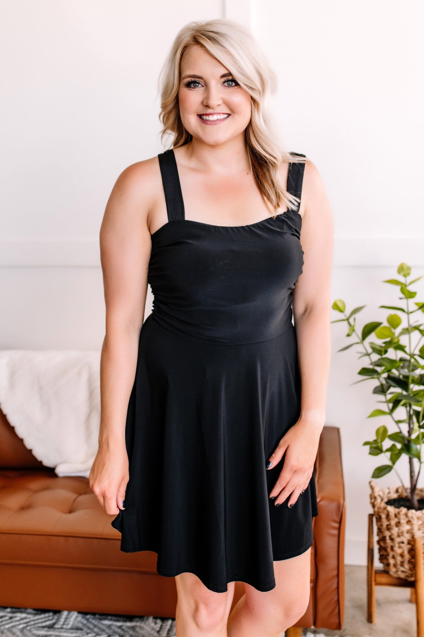 We’ll Go Rounds Tie Back Dress In Classy Black
