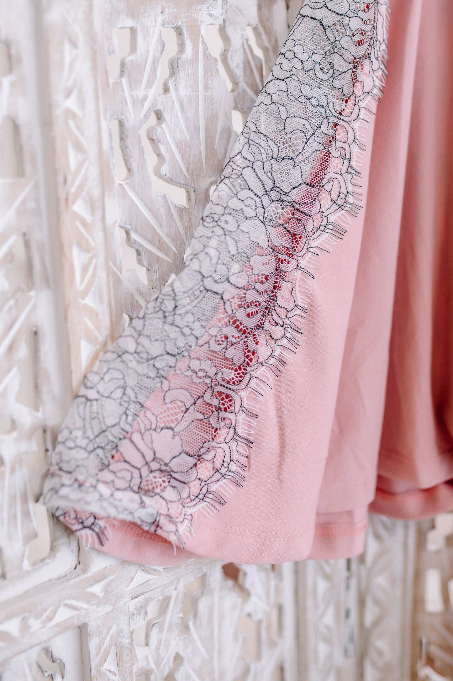 Pink Lace Dolman Top