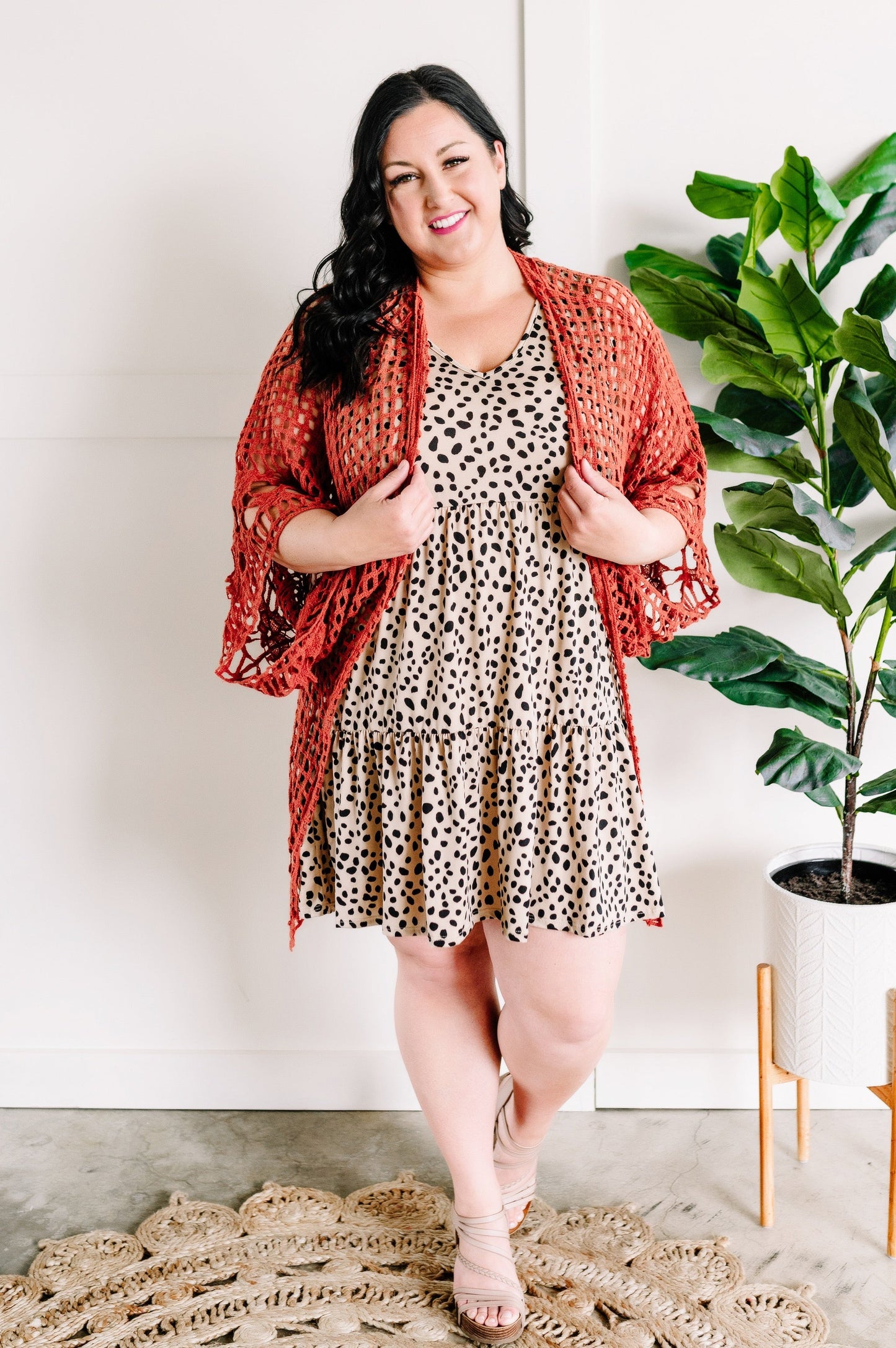 Tiered Sleeveless Dress In Leopard