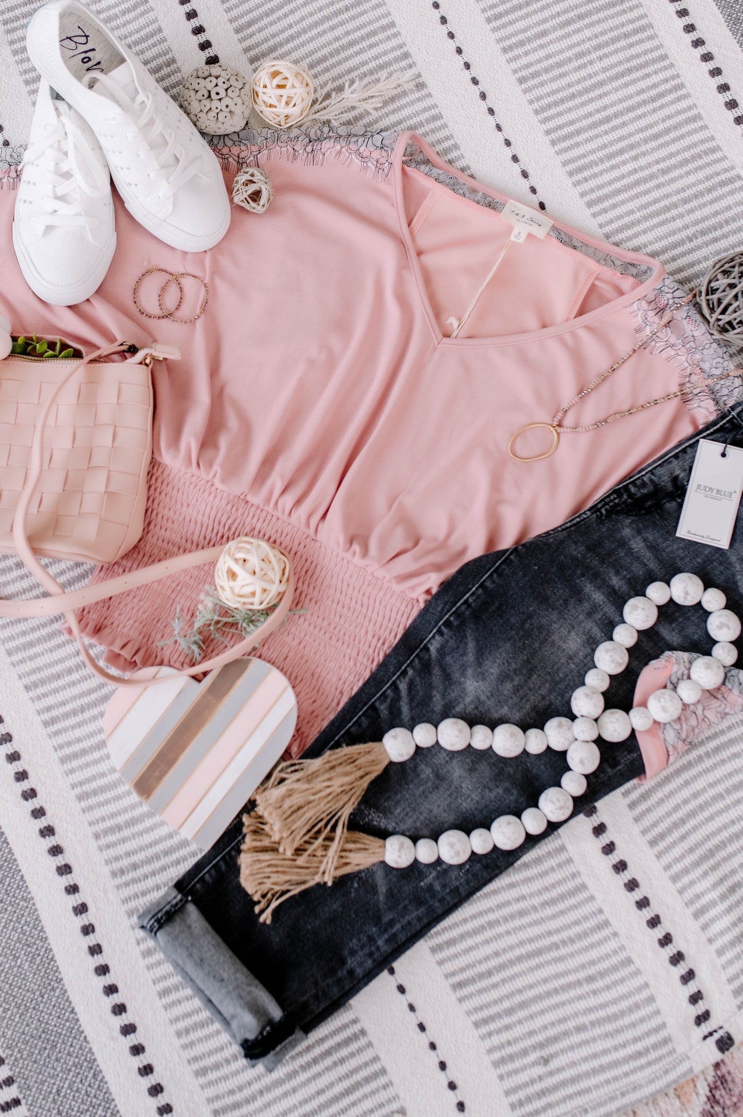 Pink Lace Dolman Top