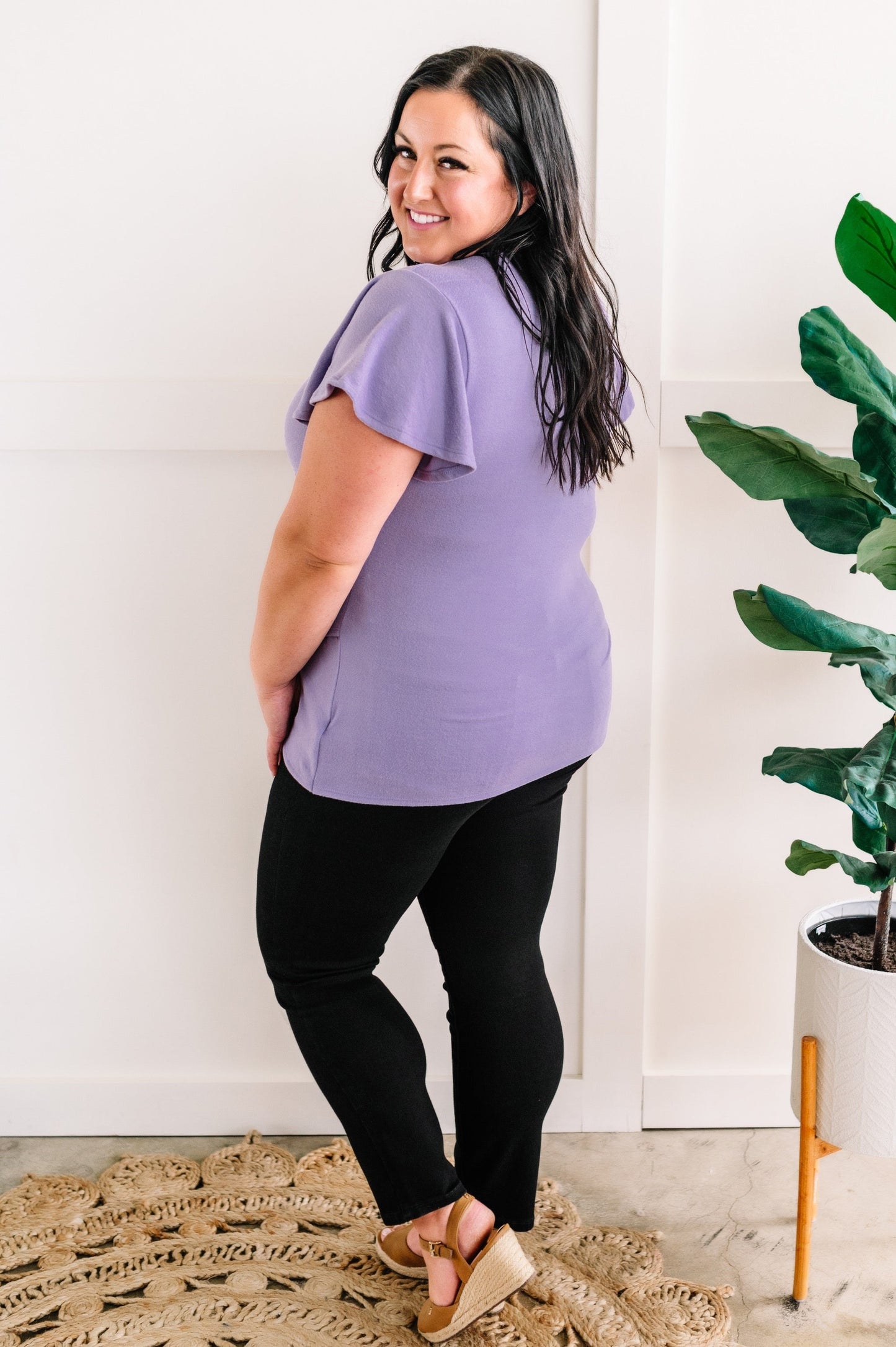 Soft Surplice Front Top In Enchanted Lilac