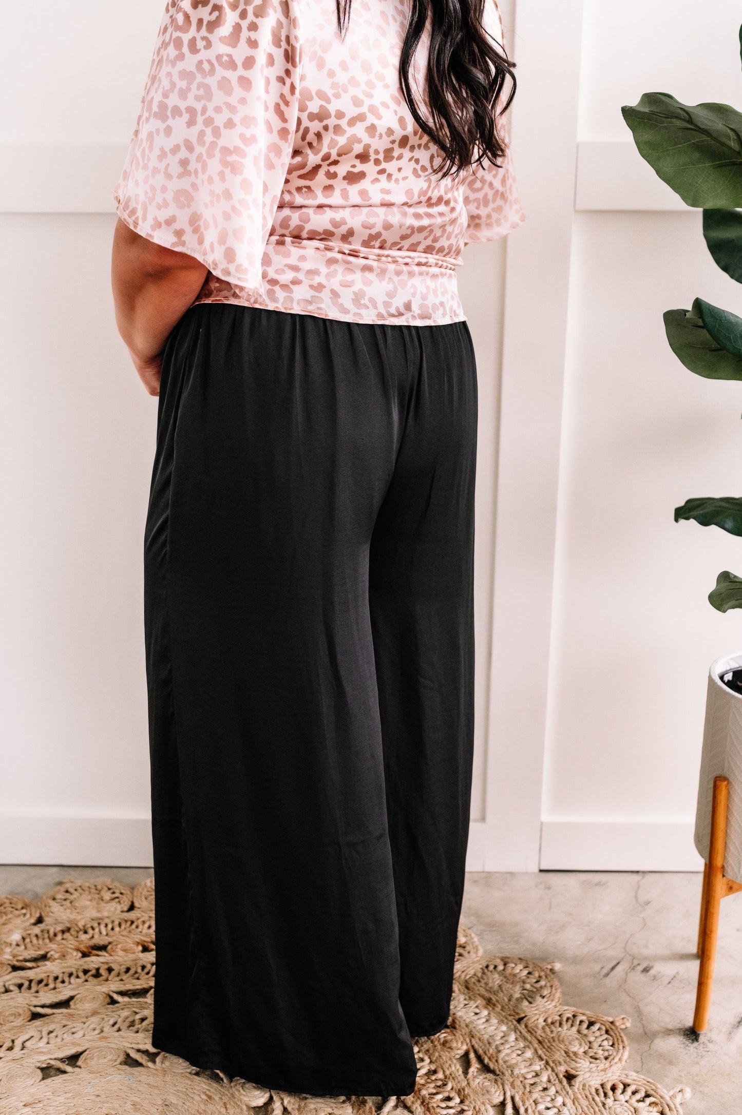 Wide Leg Satin Dress Pants