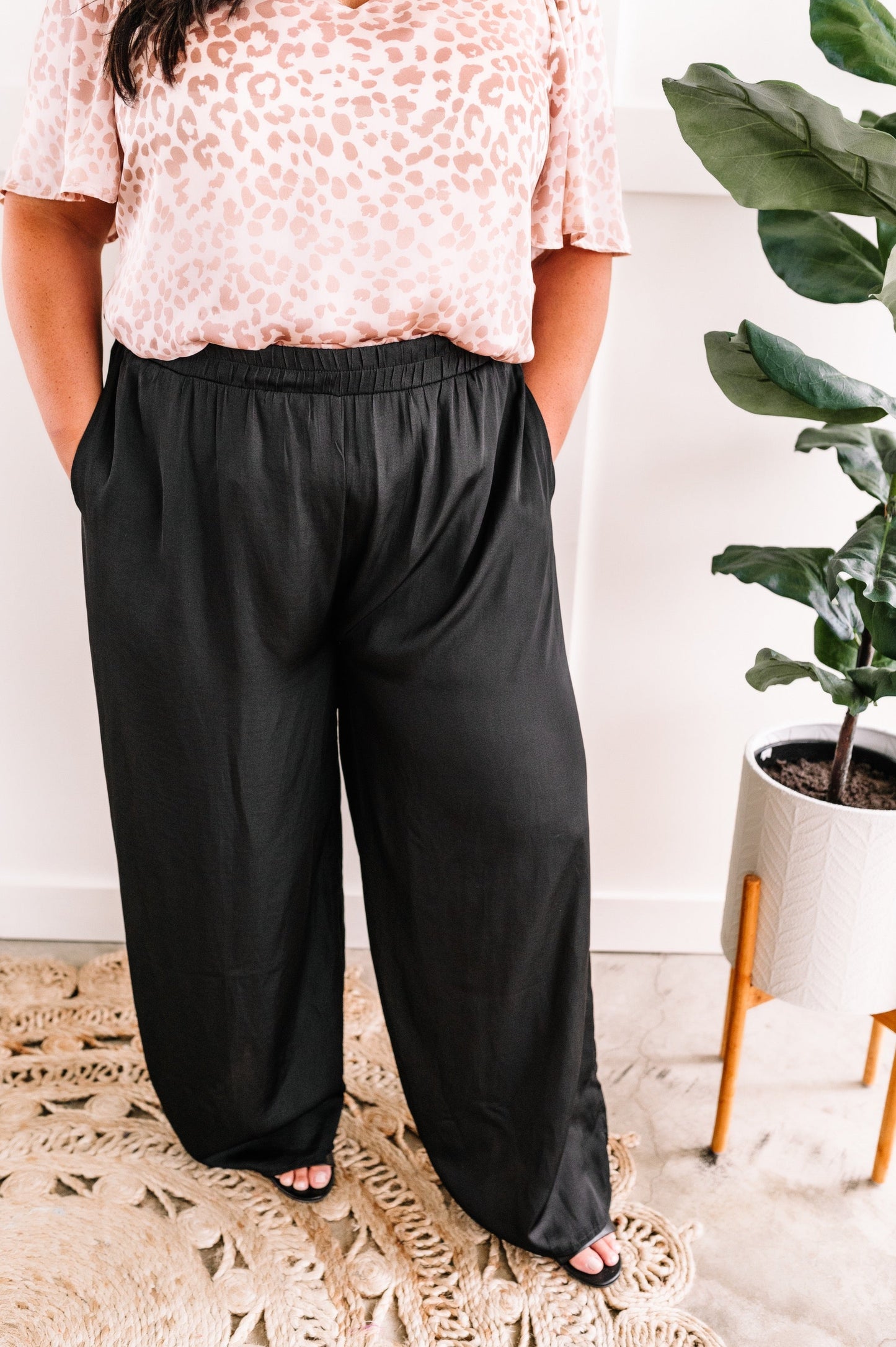 Wide Leg Satin Dress Pants