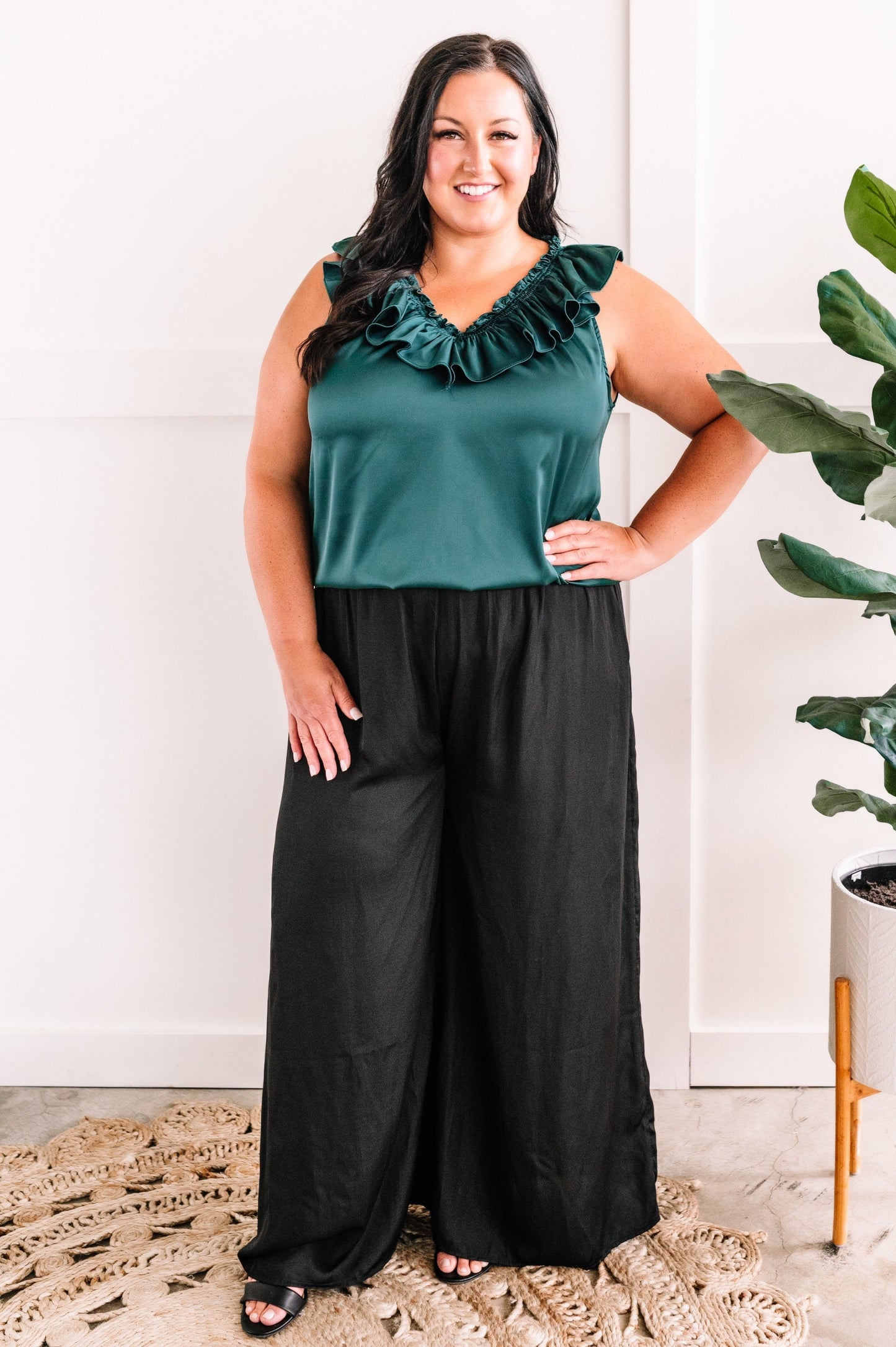 Wide Leg Satin Dress Pants