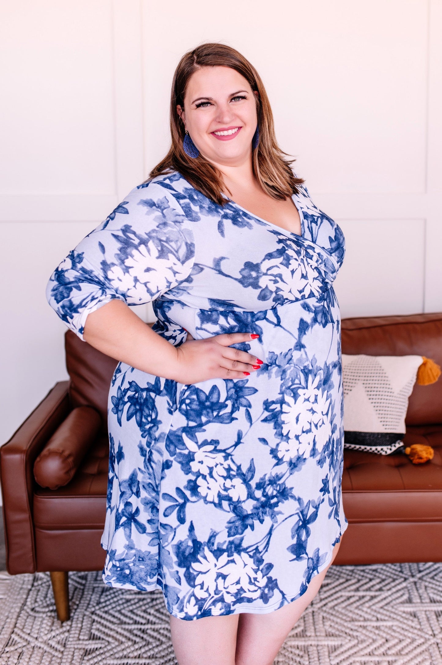 Wrap Me Up Blue Floral Dress