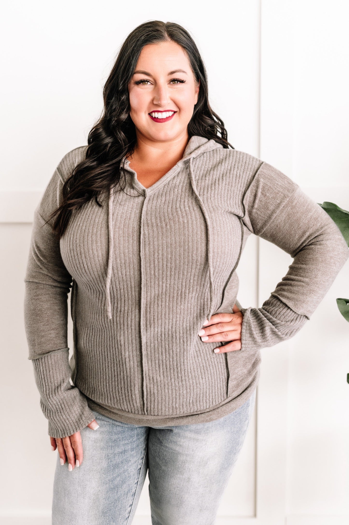 Ultra Soft Long Sleeve Hoodie In Muted Rosemary